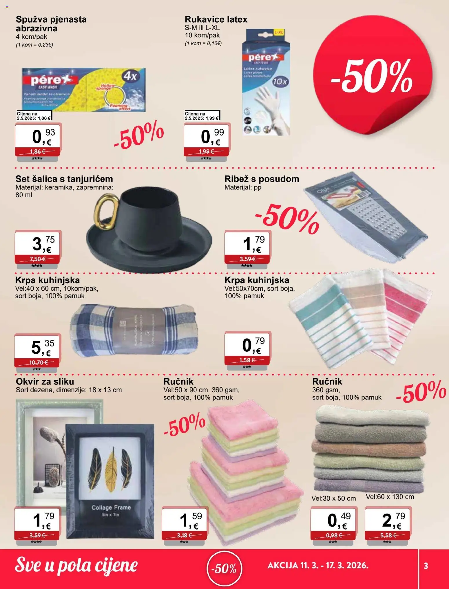 KTC katalog | vrijedi od 11.03.2026 | Stranica: 3 | Proizvodi: Spužva, Krpa, Rukavice, Šalica