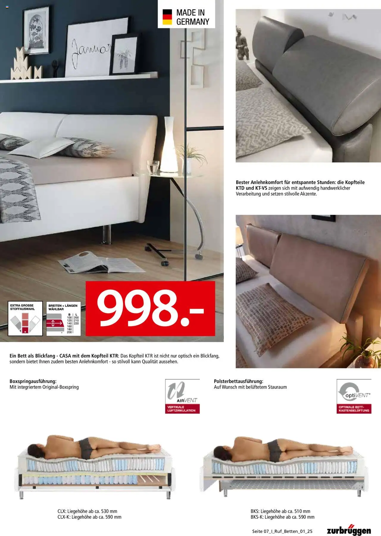 Zurbrüggen - Ruf Betten Spezial – gültig ab 28.05.2025 | Seite: 7 | Produkte: Bett
