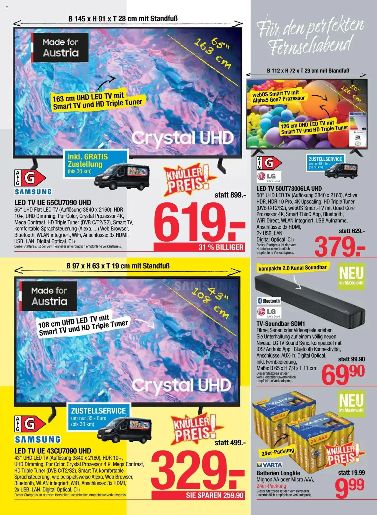 Maximarkt Flugblatt Flugblatt Anif, Bruck an der Großglocknerstraße gültig ab 11.08.2025 | Seite: 17 | Produkte: TV, USB, Samsung
