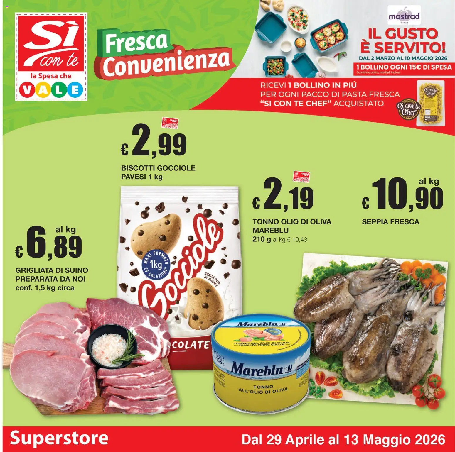 Volantino Sì con Te del 29.04.2026 | Pagina: 1 | Prodotti: Tè, Olio, Pasta, Olio di Oliva