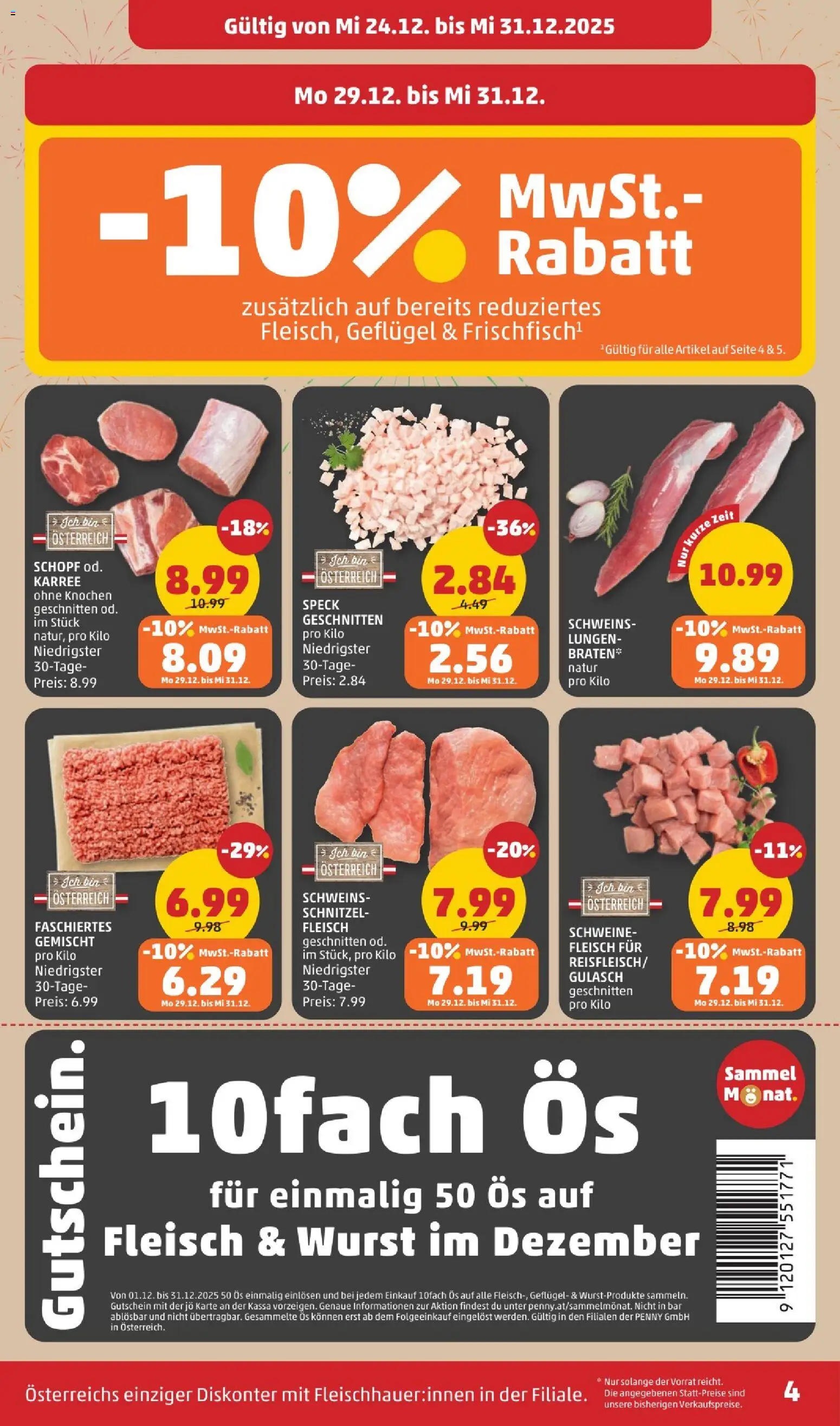 Penny Markt Flugblatt gültig ab 24.12.2025 | Seite: 4 | Produkte: Wurst