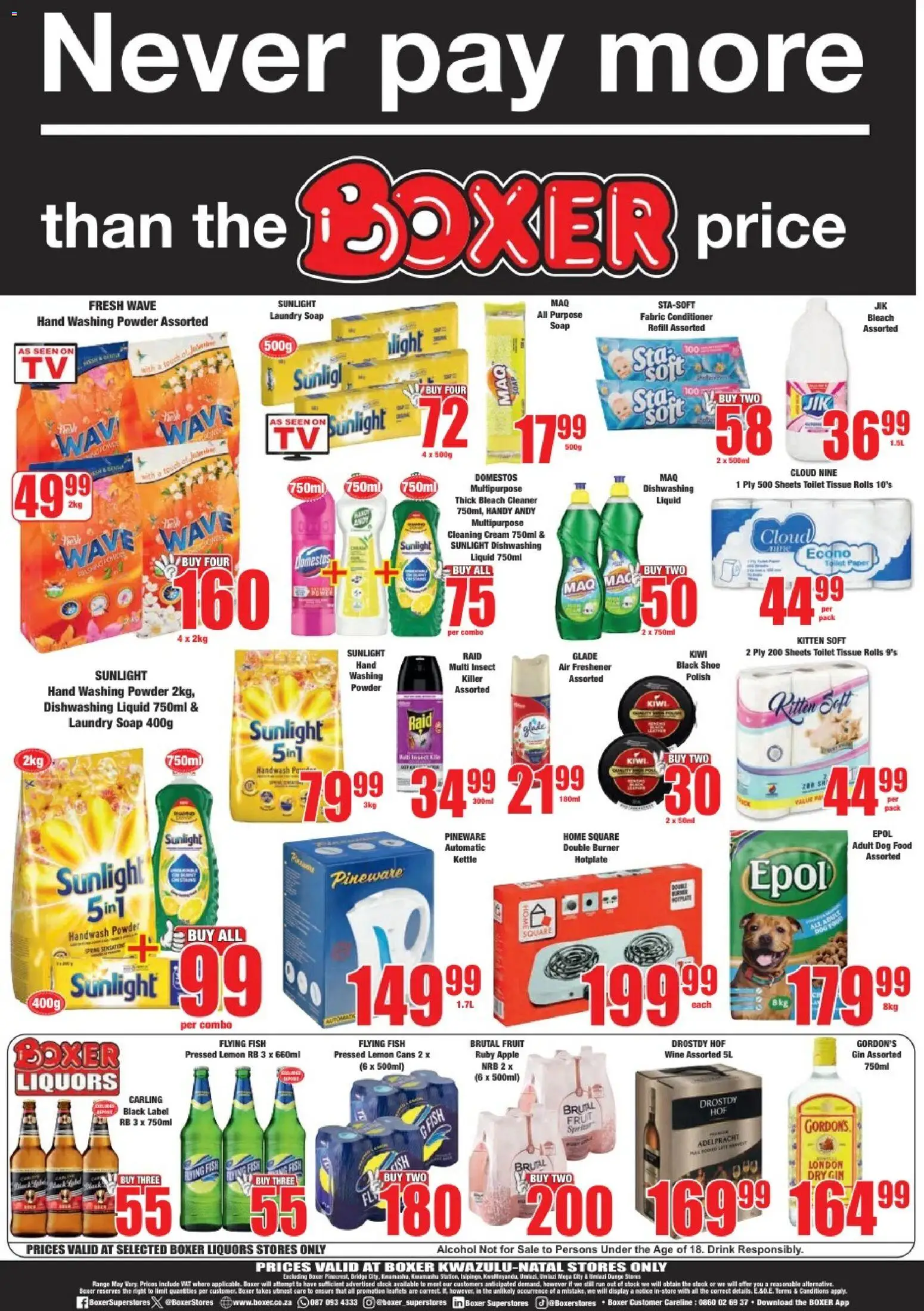 New Boxer catalogue – valid from 23.02.2026 | Page: 12 | Products: Handwash, Cream, Washing powder, Dog food