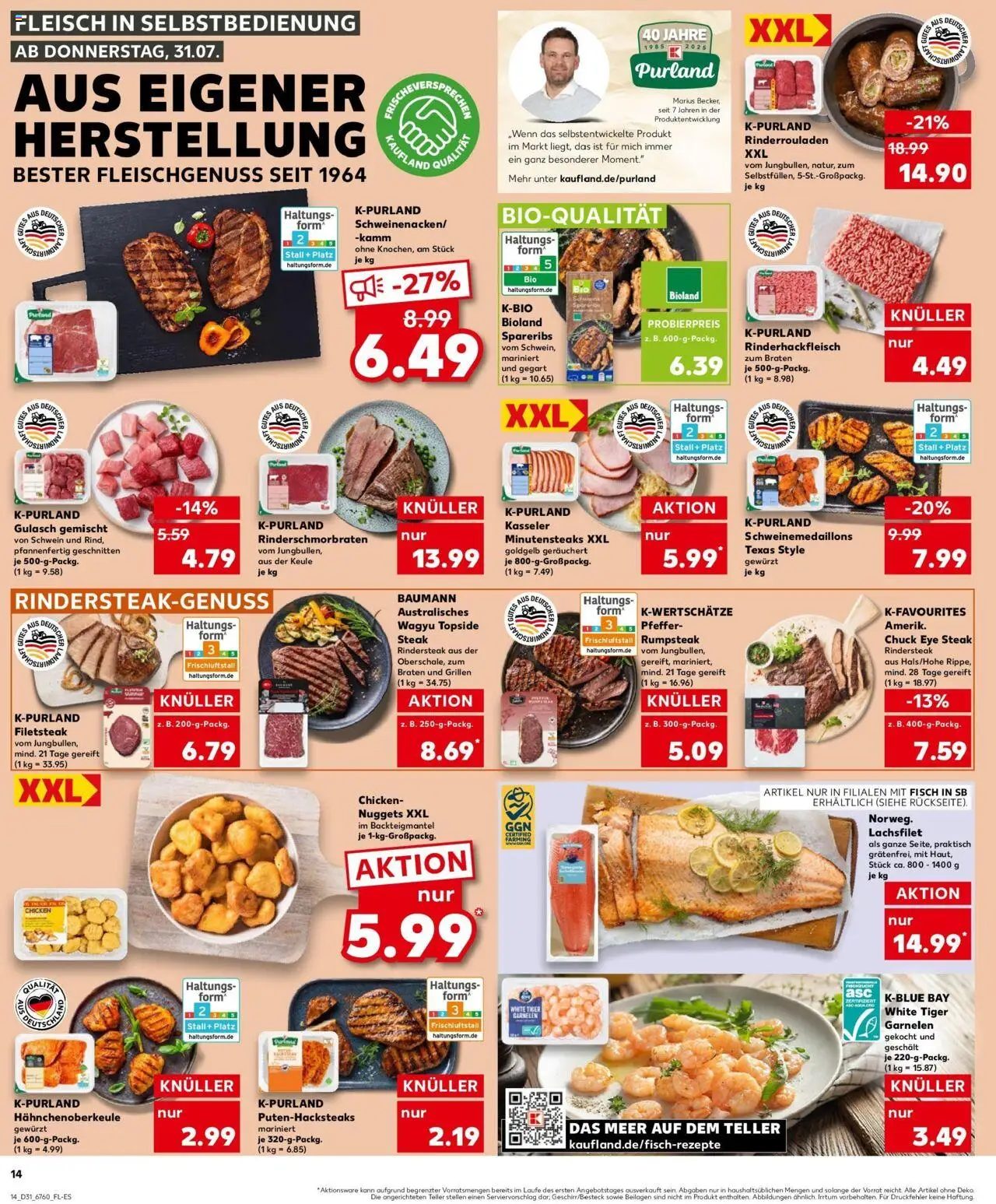 Kaufland prospekt Hanau	 - gültig ab dem 03.08.2025 | Seite: 25 | Produkte: Rinderrouladen, Rumpsteak, Fisch, Fleisch