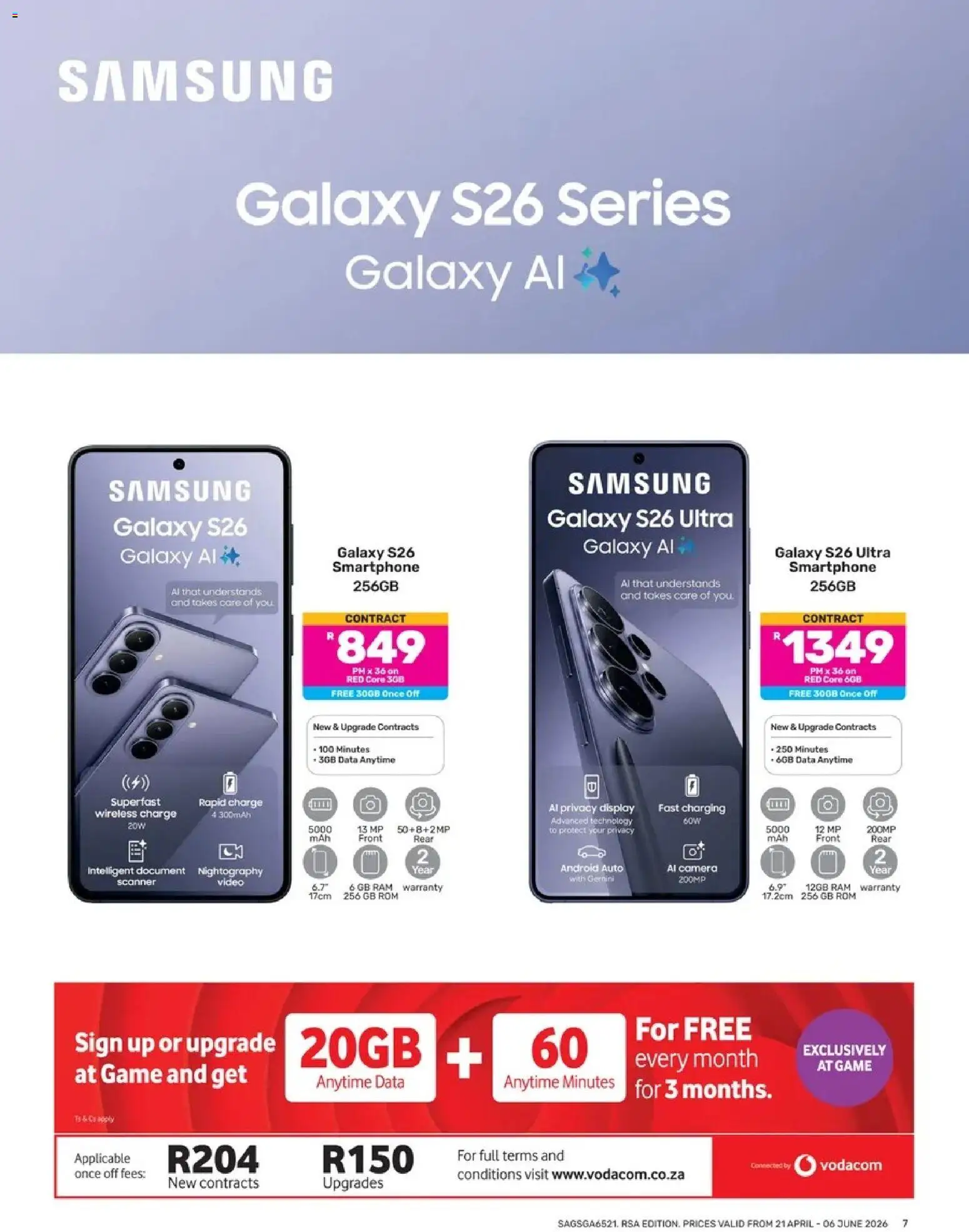 New Game catalogue – valid from 21.04.2026 | Page: 7 | Products: Data, Smartphone, Camera