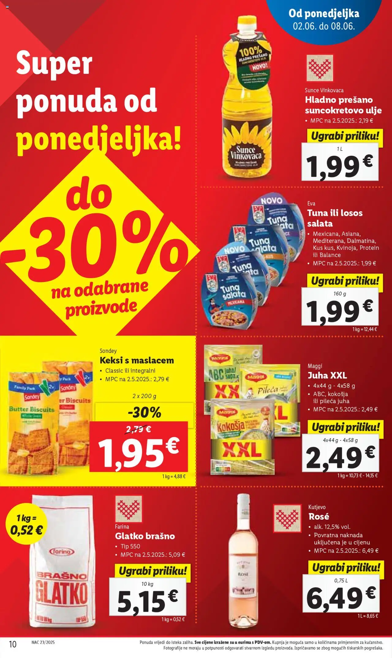 Lidl katalog | vrijedi od 02.06.2025 | Stranica: 10 | Proizvodi: Brašno, Juha, Losos, Tuna