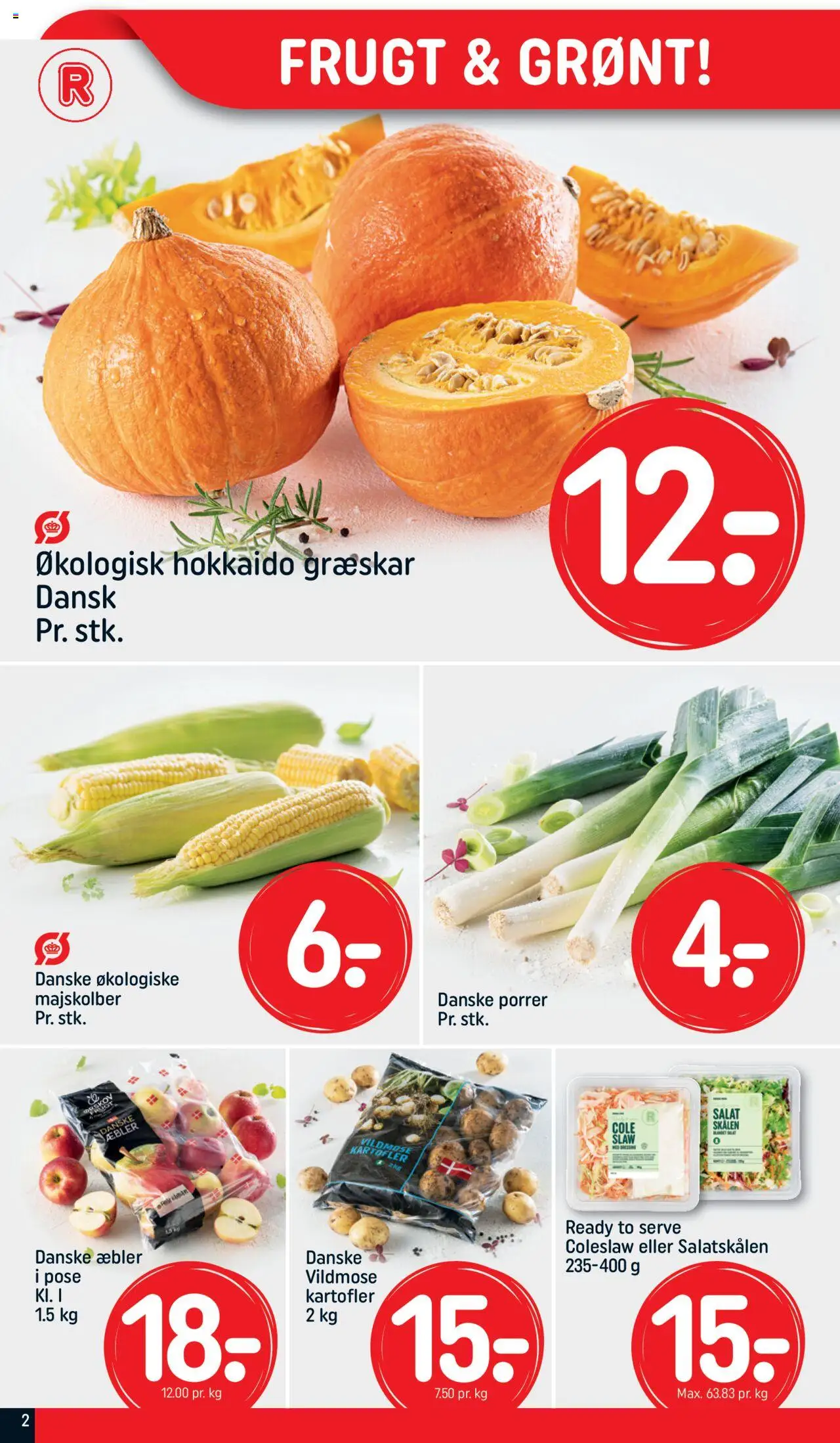 Rema 1000 tilbudsavis – gyldig fra 14.09.2025 | Side: 2 | Produkter: Majskolber, Æbler, Kartofler, Porrer