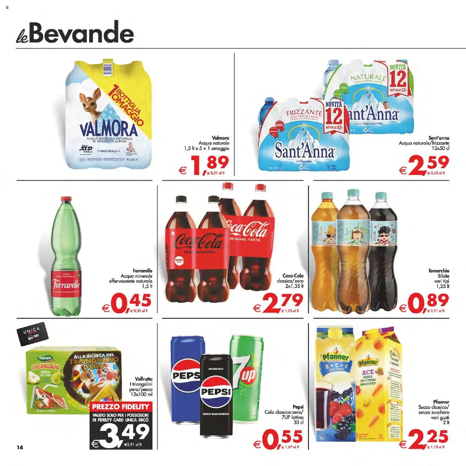 Volantino Decò del 14.11.2025 | Pagina: 14 | Prodotti: Bibite, Acqua minerale, Pepsi, Ferrarelle