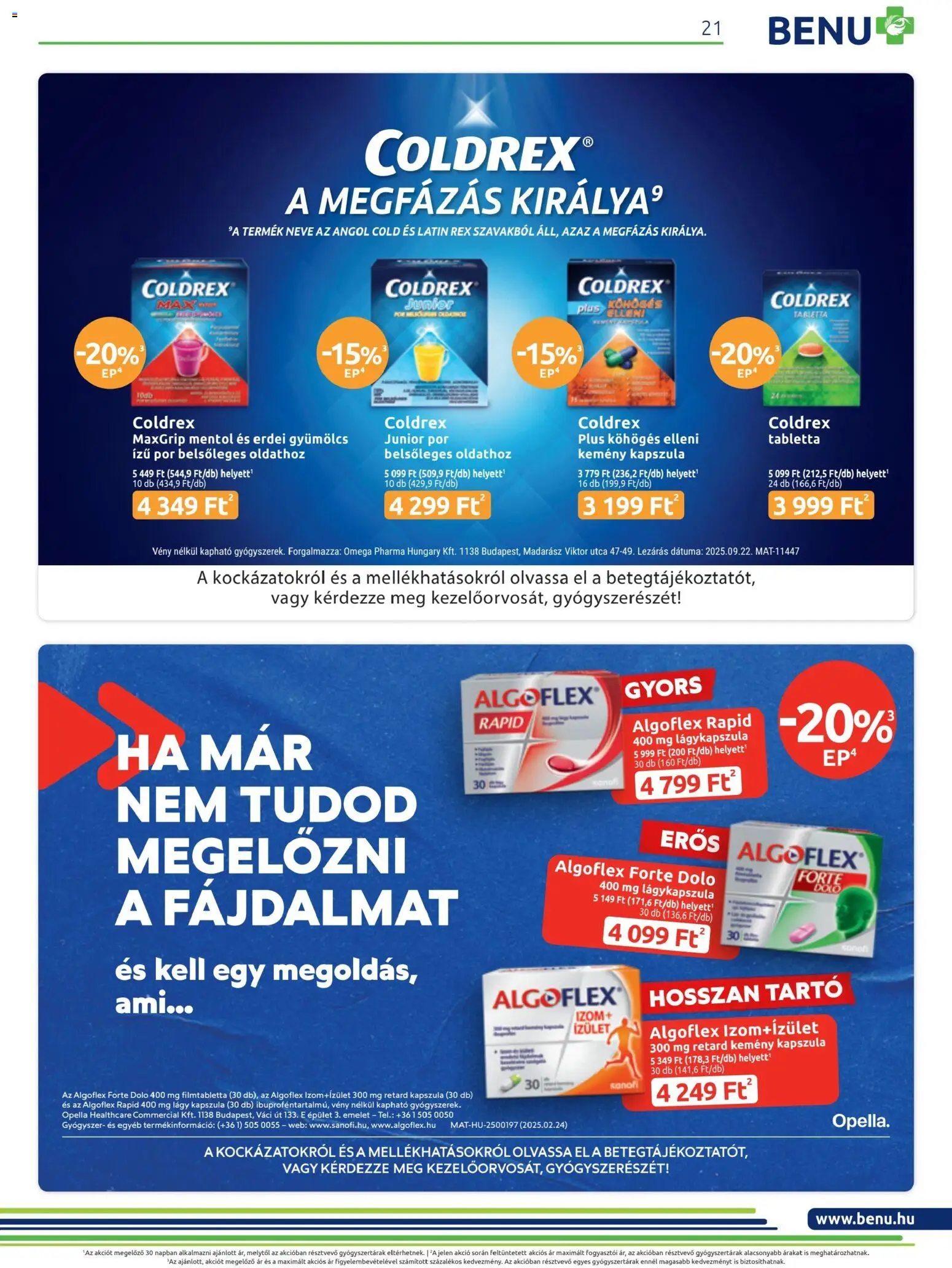 BENU Gyógyszertárak akciós ujság - amely érvényes a következő dátumtól: 01.11.2025 | Oldal: 21 | Termékek: Gyümölcs