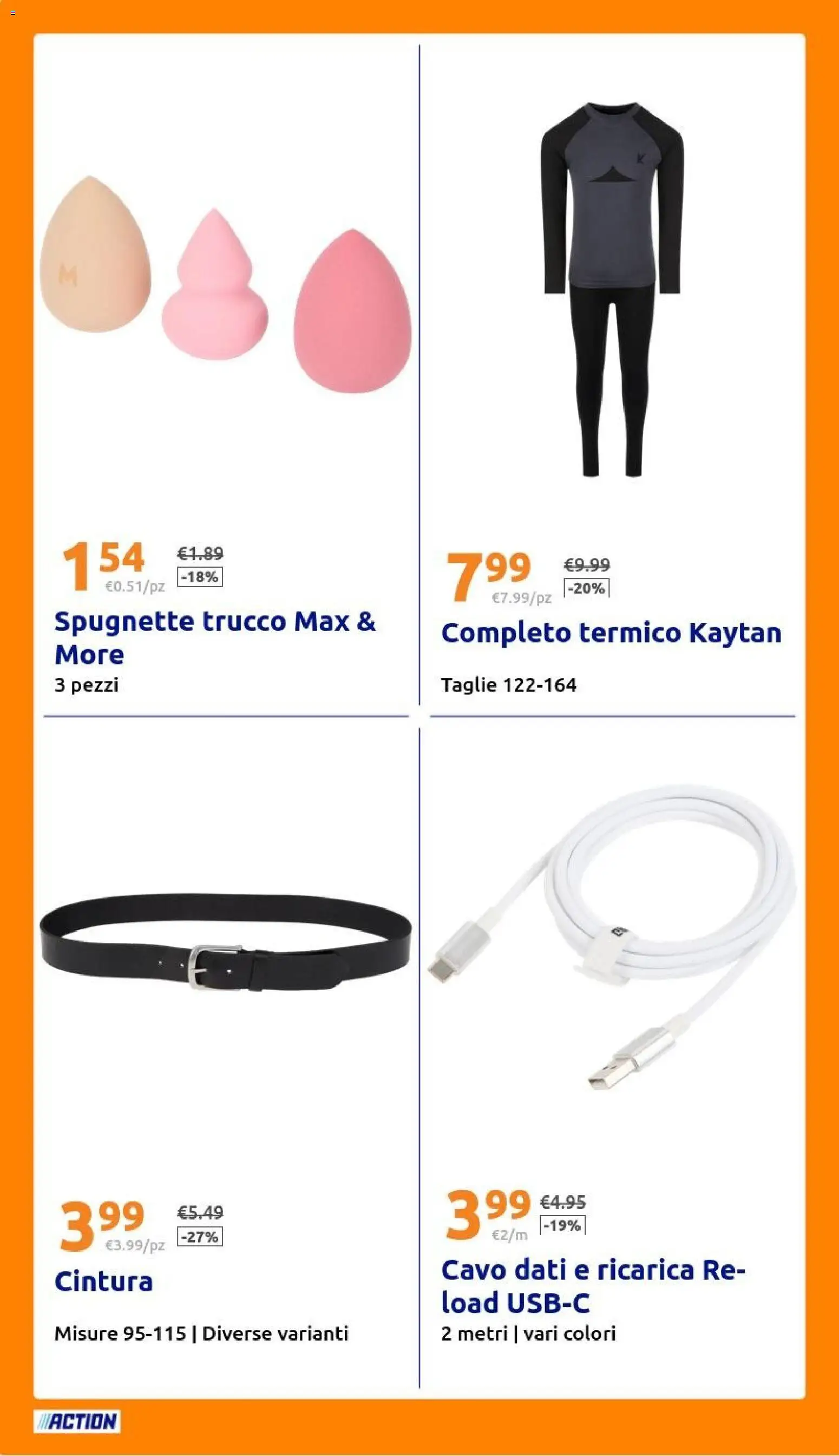 Volantino Action del 10.12.2025 | Pagina: 24 | Prodotti: Cintura, Cavo, Trucco