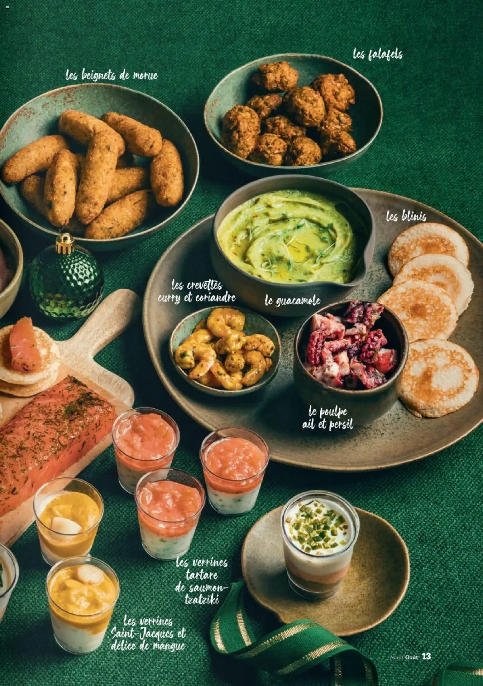 {H1} | Page: 13 | Produits: Crevettes, Blinis, Morue, Saumon