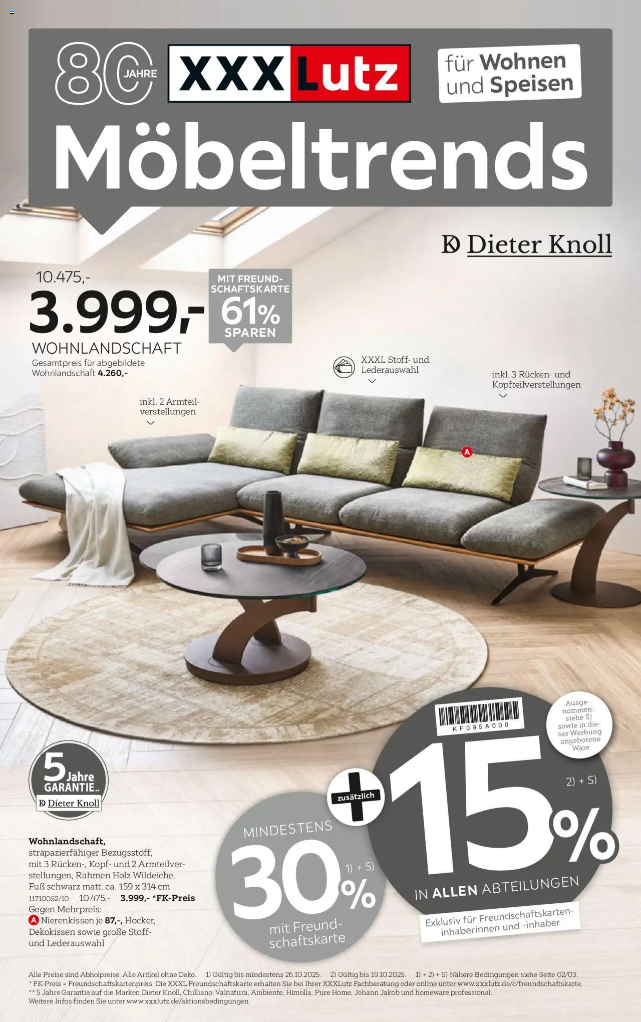 XXXL Lutz Möbeltrends – gültig ab 12.10.2025 | Seite: 1 | Produkte: Wohnlandschaft