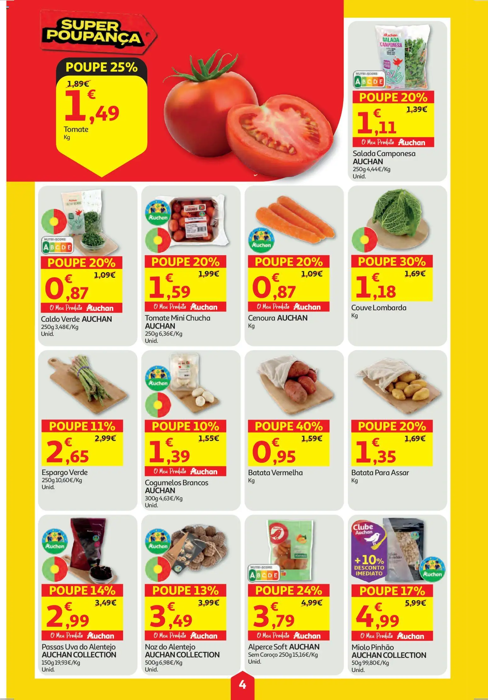 Auchan folheto │ válido de 25.12.2025 | Página: 4 | Produtos: Batata, Cenoura, Cogumelos, Couve