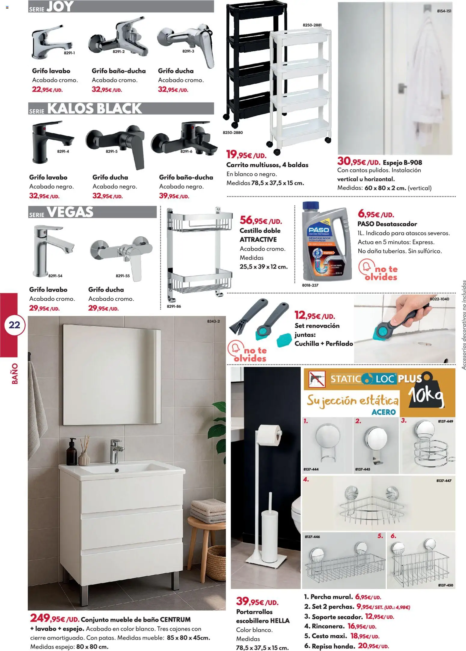 BricoCentro folleto │ válido desde el 23.03.2026 | Página: 22 | Productos: Té, Lavabo, Baño, Espejo
