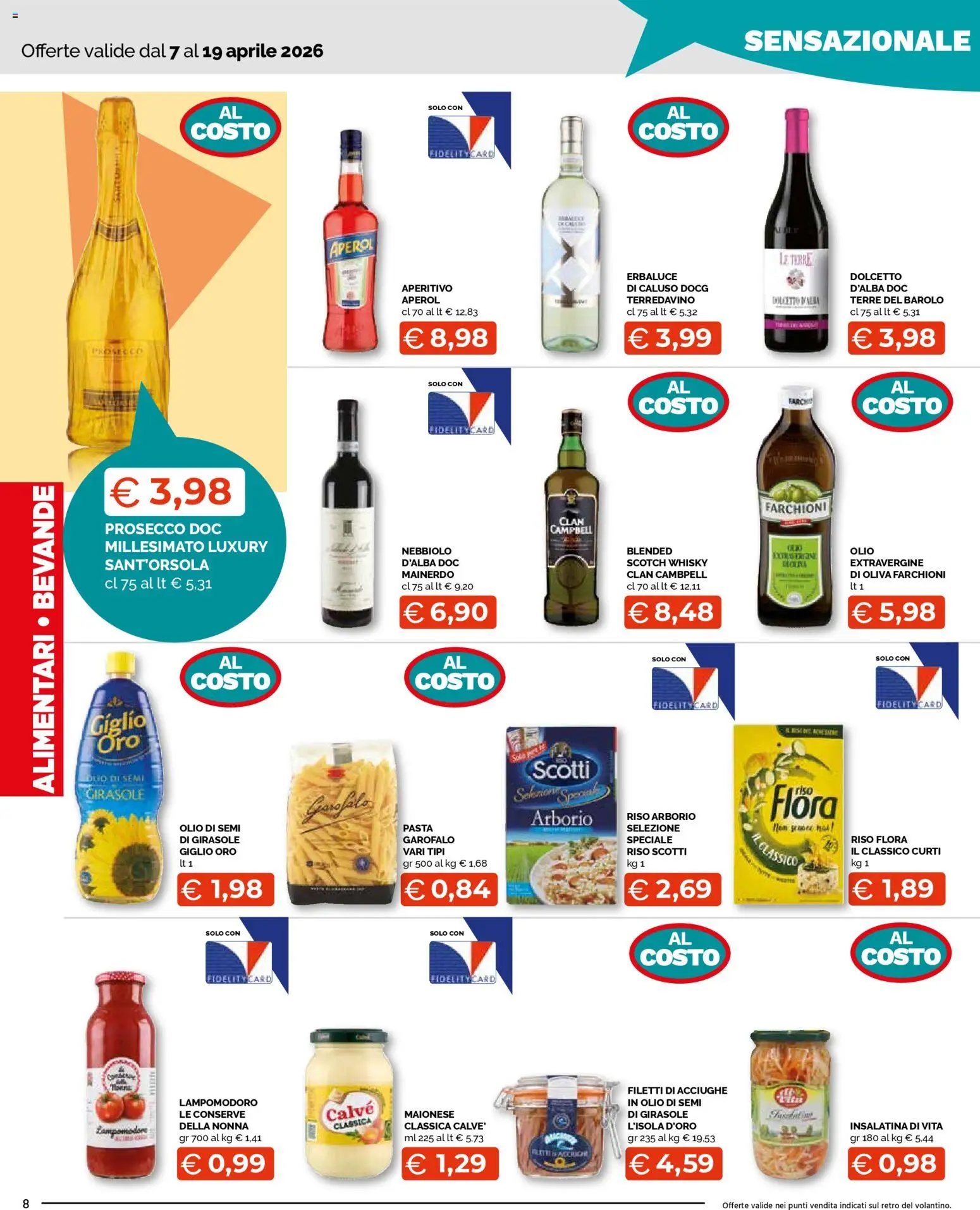 Volantino Mercatò del 07.04.2026 | Pagina: 8 | Prodotti: Riso, Maionese, Aperol, Aperitivo