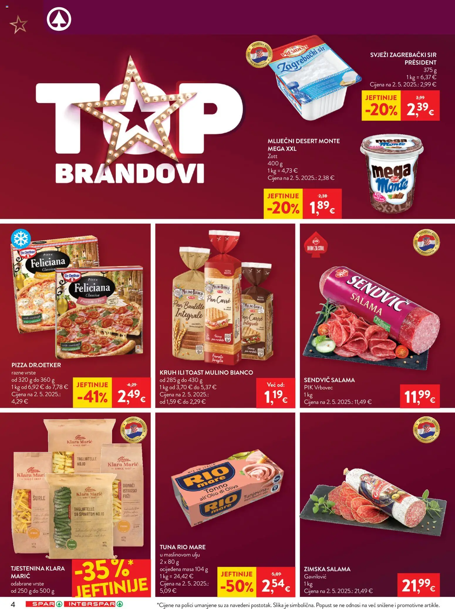 Spar katalog | vrijedi od 15.04.2026 | Stranica: 4 | Proizvodi: Stol, Pizza, Pan, Pik Vrbovec