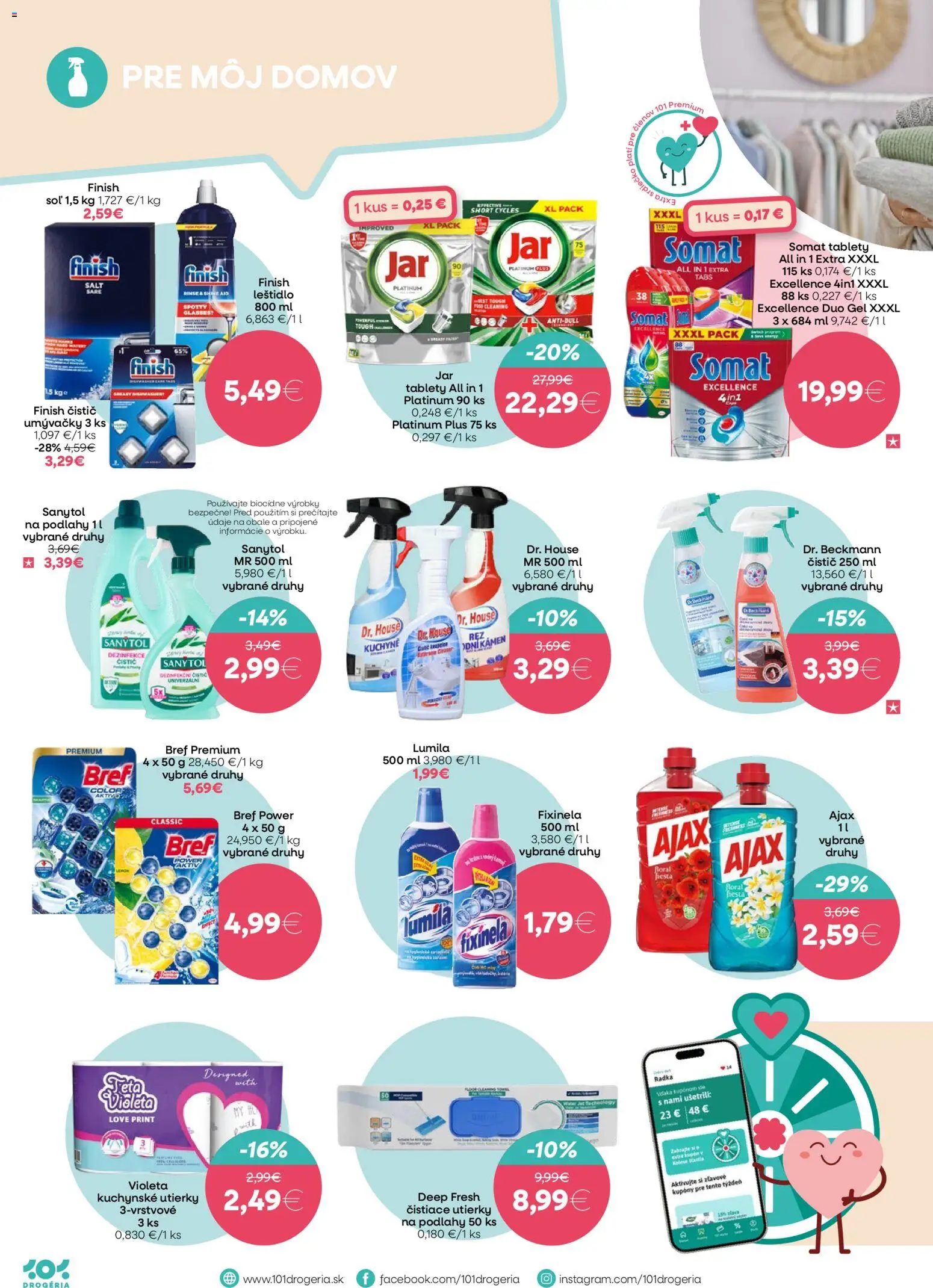 Nové 101 drogerie akcie – leták je platný od 21.01.2026 | Strana: 10 | Produkty: Feta, Sanytol, Mila, Soľ