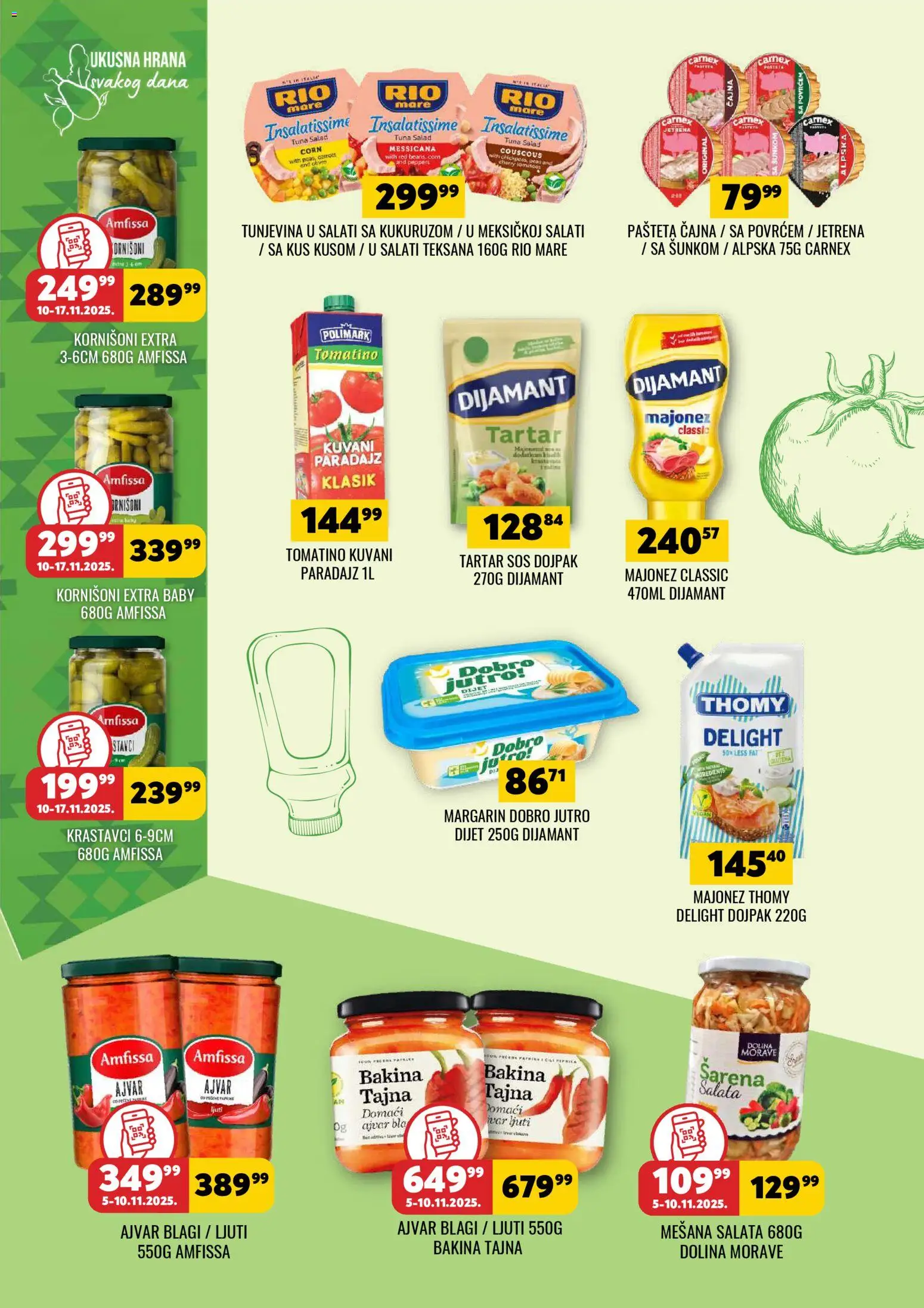 Tekijanka katalog - važi od 05.11.2025 | Strana: 6 | Proizvode: Majonez, Salata, Rio mare, Sos