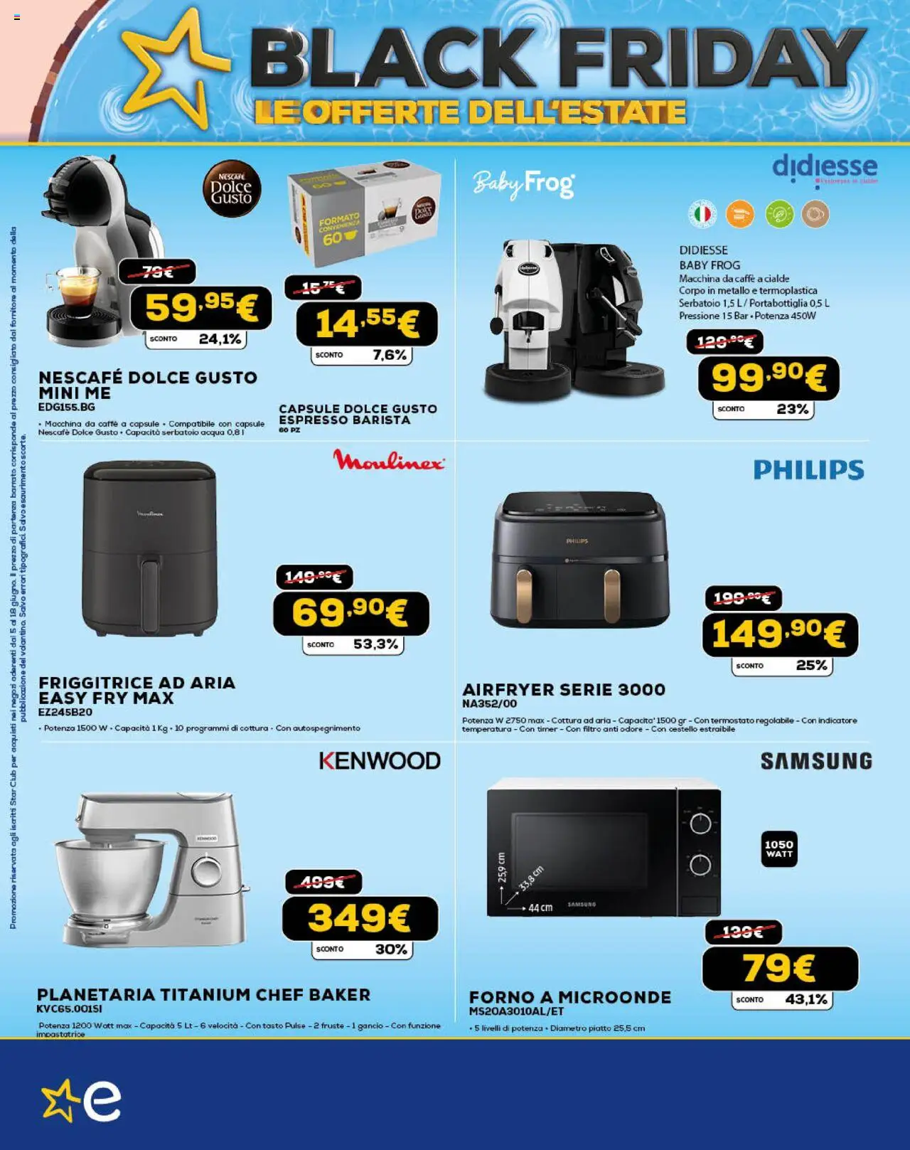 Volantino Euronics del 05.06.2025 | Pagina: 14 | Prodotti: Microonde, Impastatrice, Acqua, Friggitrice