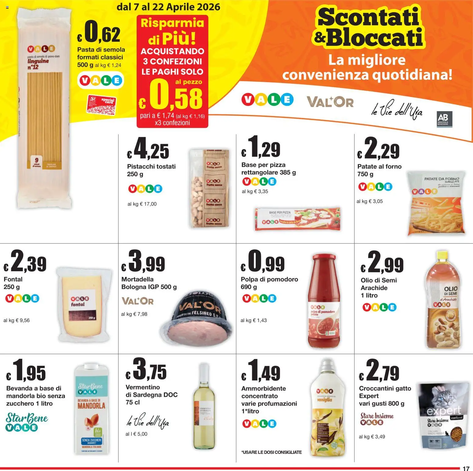 Volantino Sì con Te del 07.04.2026 | Pagina: 17 | Prodotti: Ammorbidente, Olio, Pasta, Mortadella