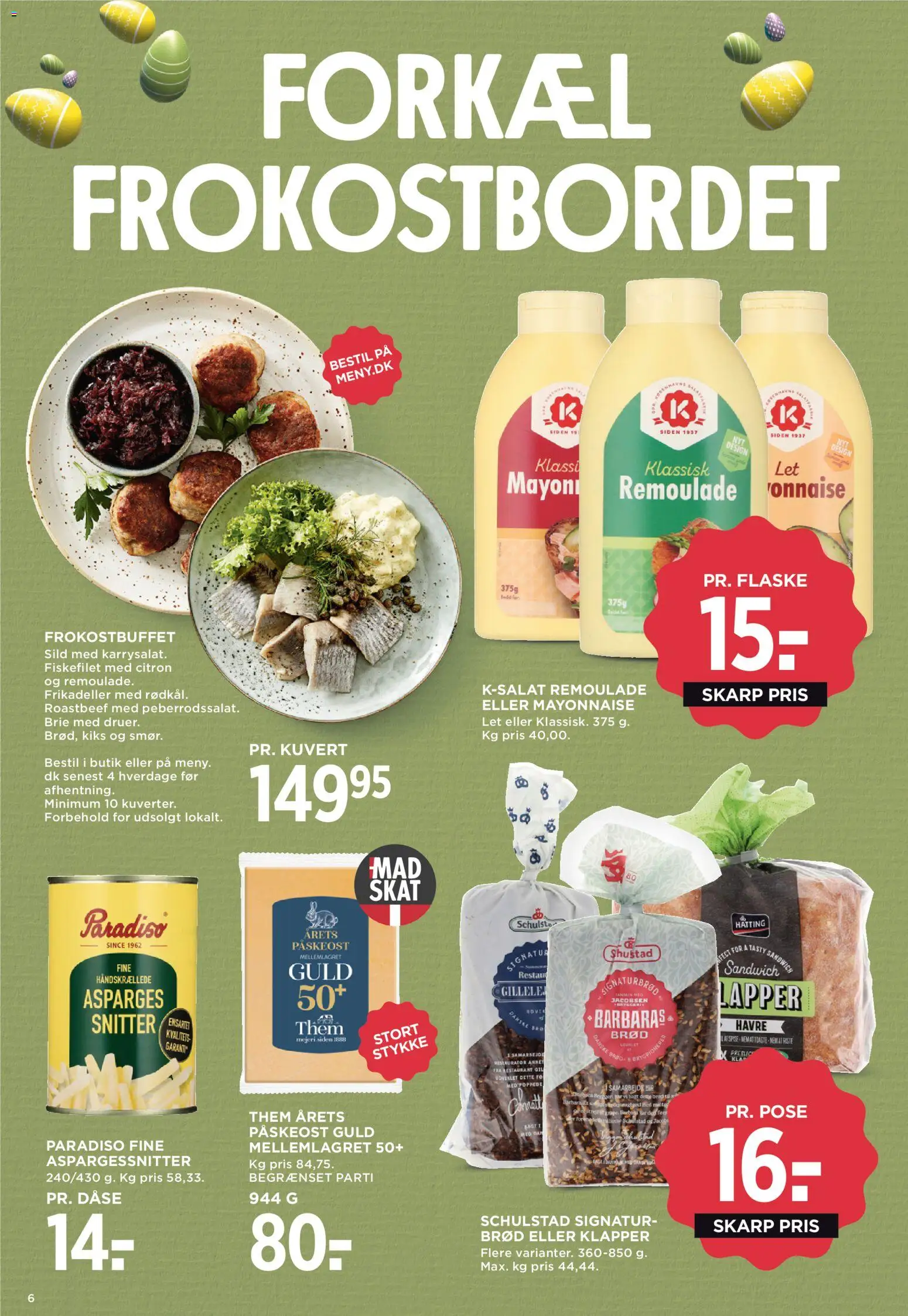 Meny tilbudsavis – gyldig fra 27.03.2026 | Side: 6 | Produkter: Brød, Remoulade, Frikadeller, Sild