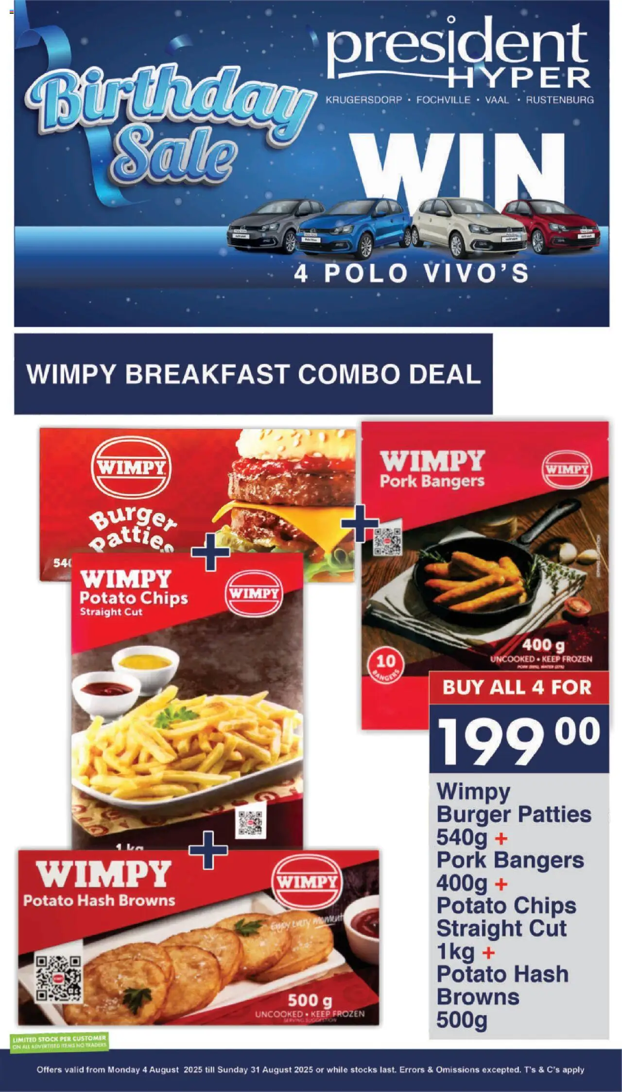 President Hyper - Birthday Sale │ valid from 04.08.2025 | Page: 7 | Products: Pork, Chips, Stock
