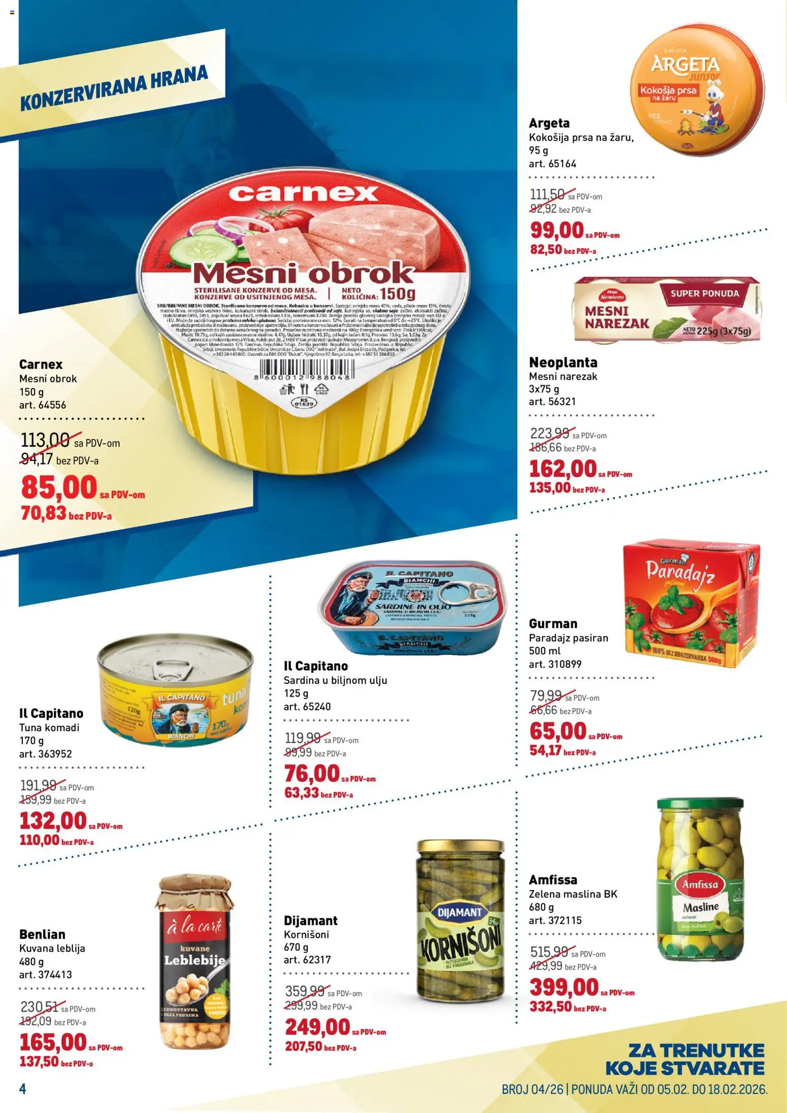 Metro katalog - važi od 05.02.2026 | Strana: 4 | Proizvode: Zemlja, Kornišoni, Pašteta, Sardina