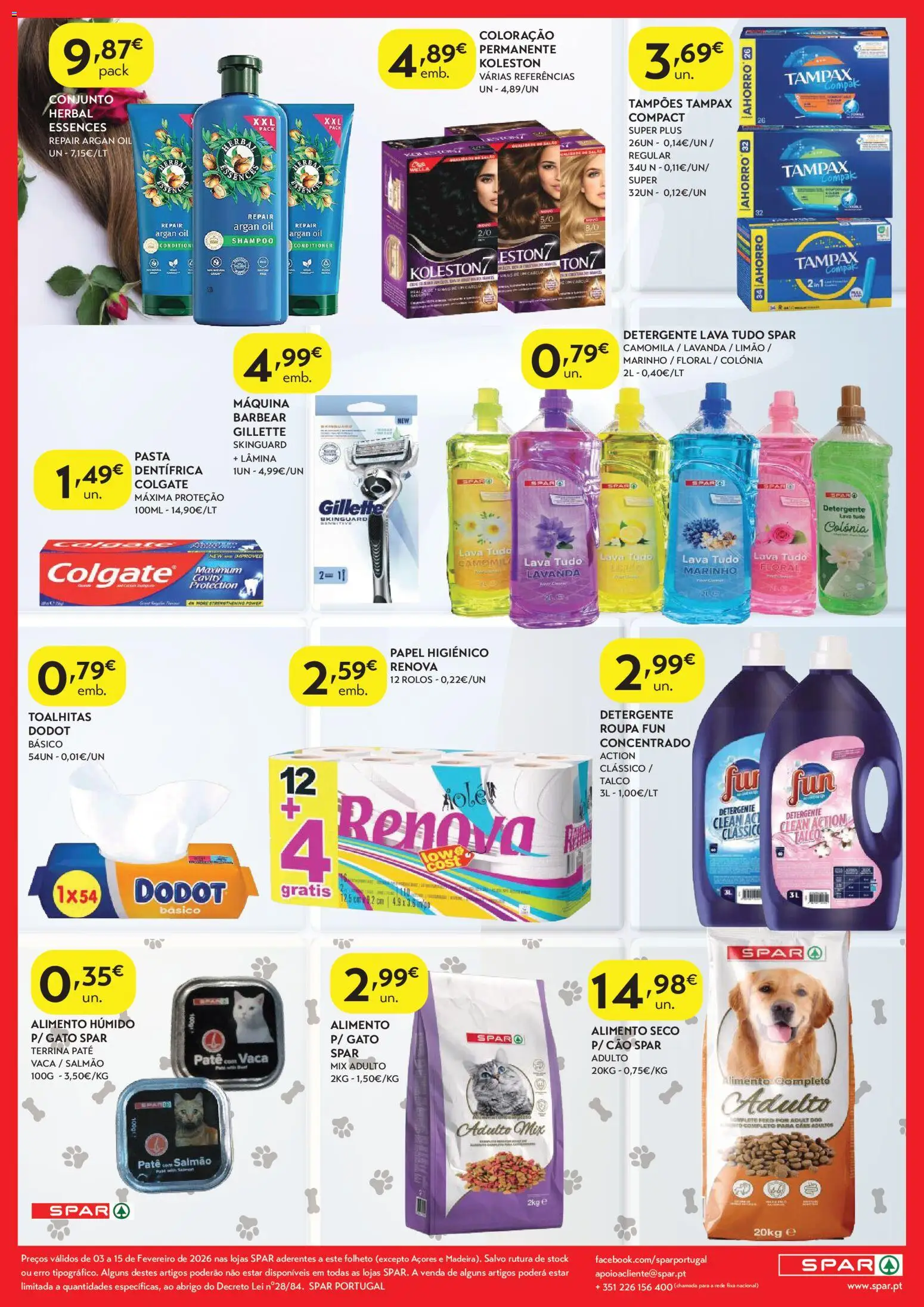 Spar - folheto │ válido de 03.02.2026 | Página: 8 | Produtos: Papel higiénico, Shampoo, Detergente, Salmão