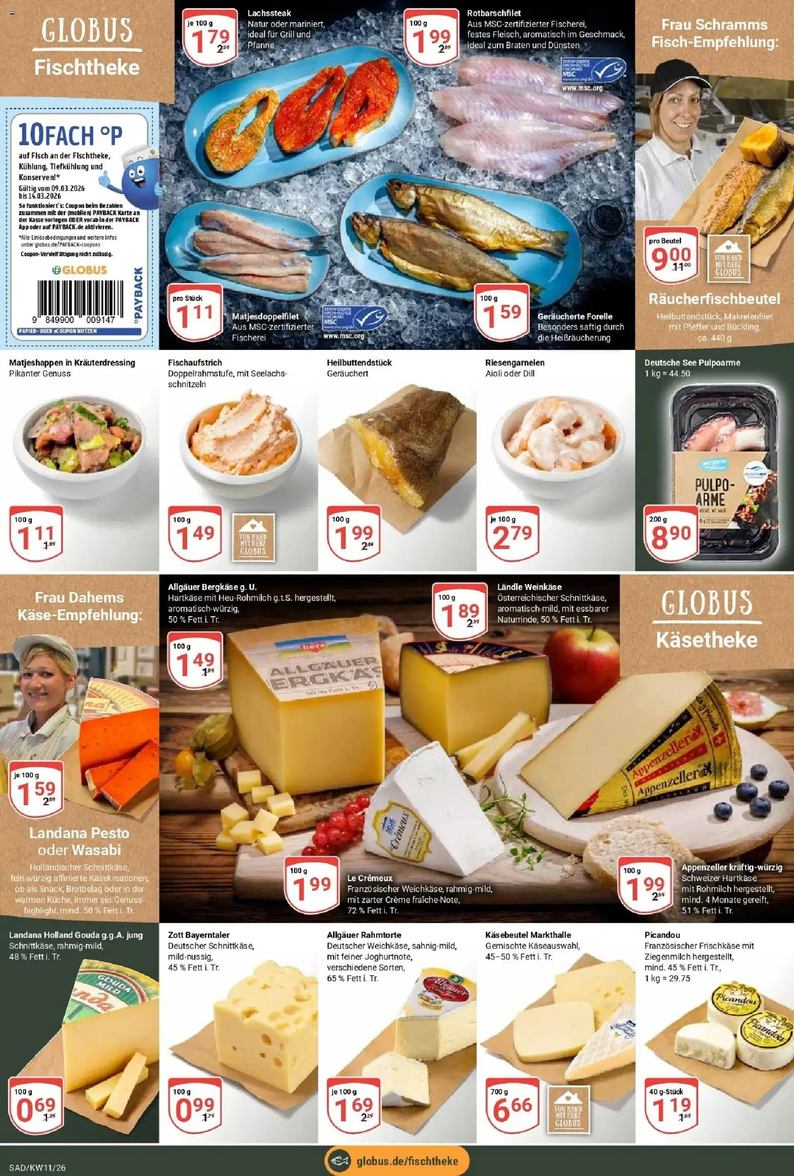 Globus prospekt Schwandorf	 – gültig ab 09.03.2026 | Seite: 8 | Produkte: Gouda, Creme, Fisch, Pfeffer