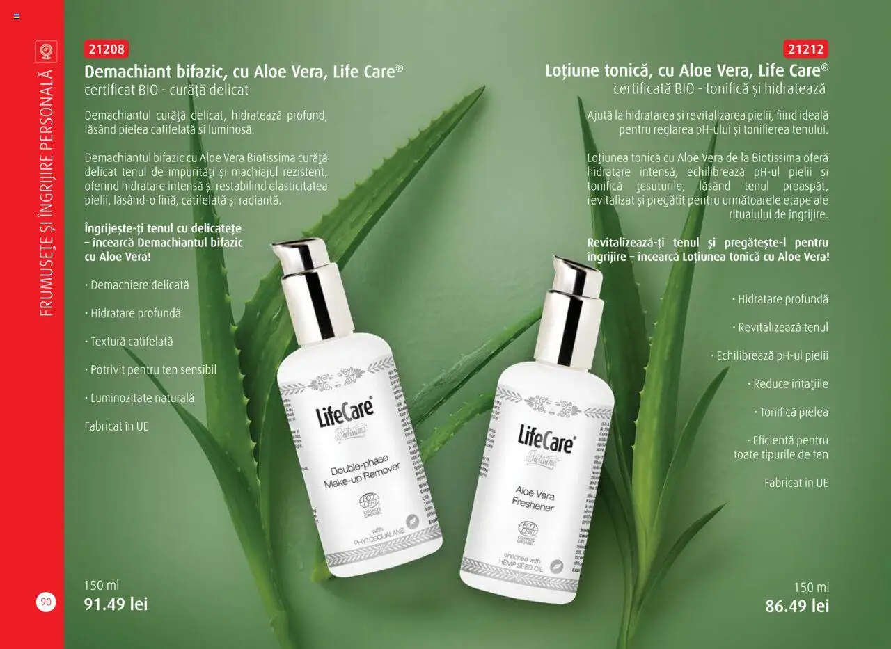 Noul catalog Life Care – valabil de la 01.10.2025 | Pagină: 92 | Produse: Şerit ödül, Demachiant, Aloe vera