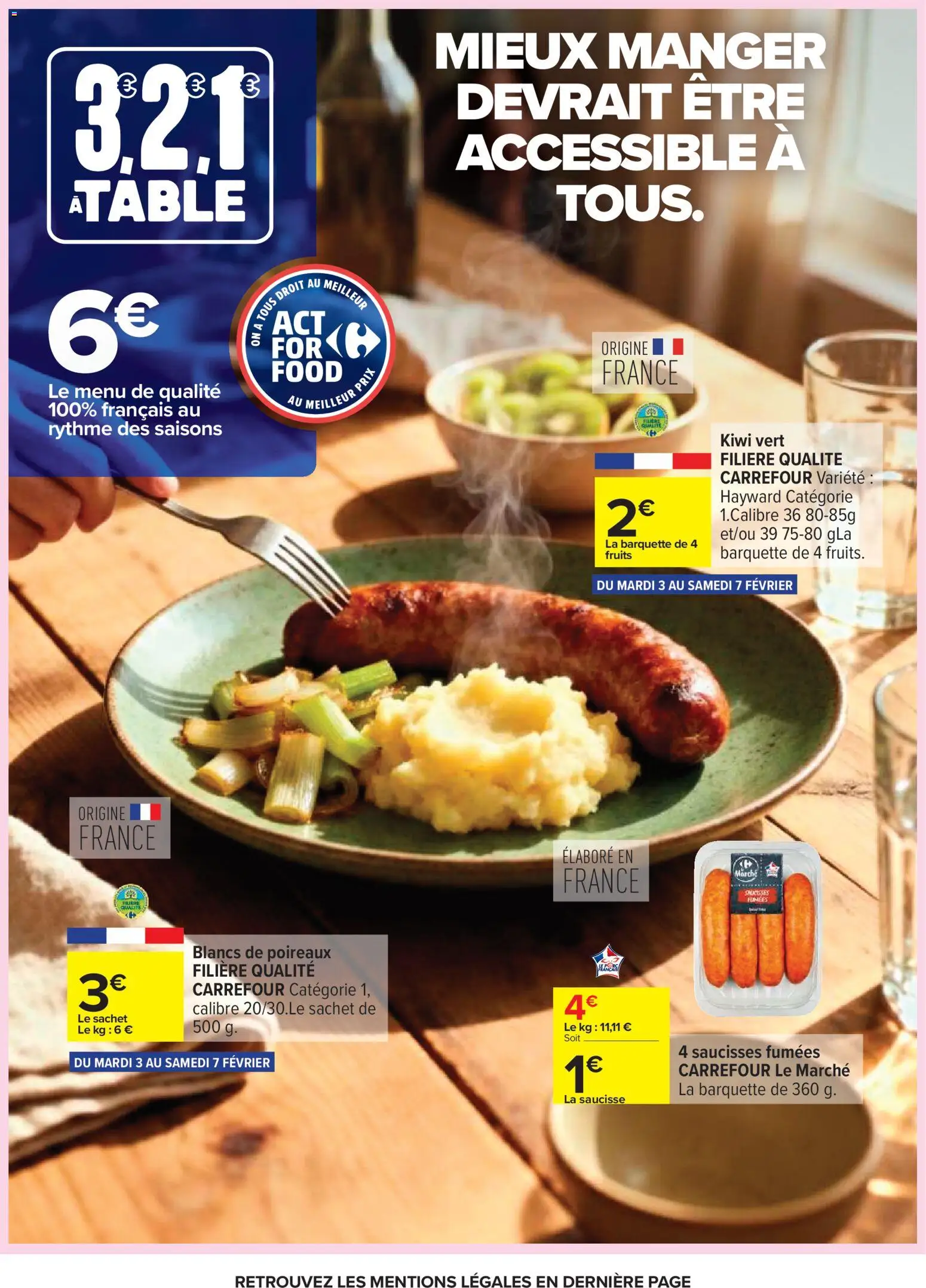 {H1} | Page: 33 | Produits: Poireaux, Kiwi vert, Table, Saucisse