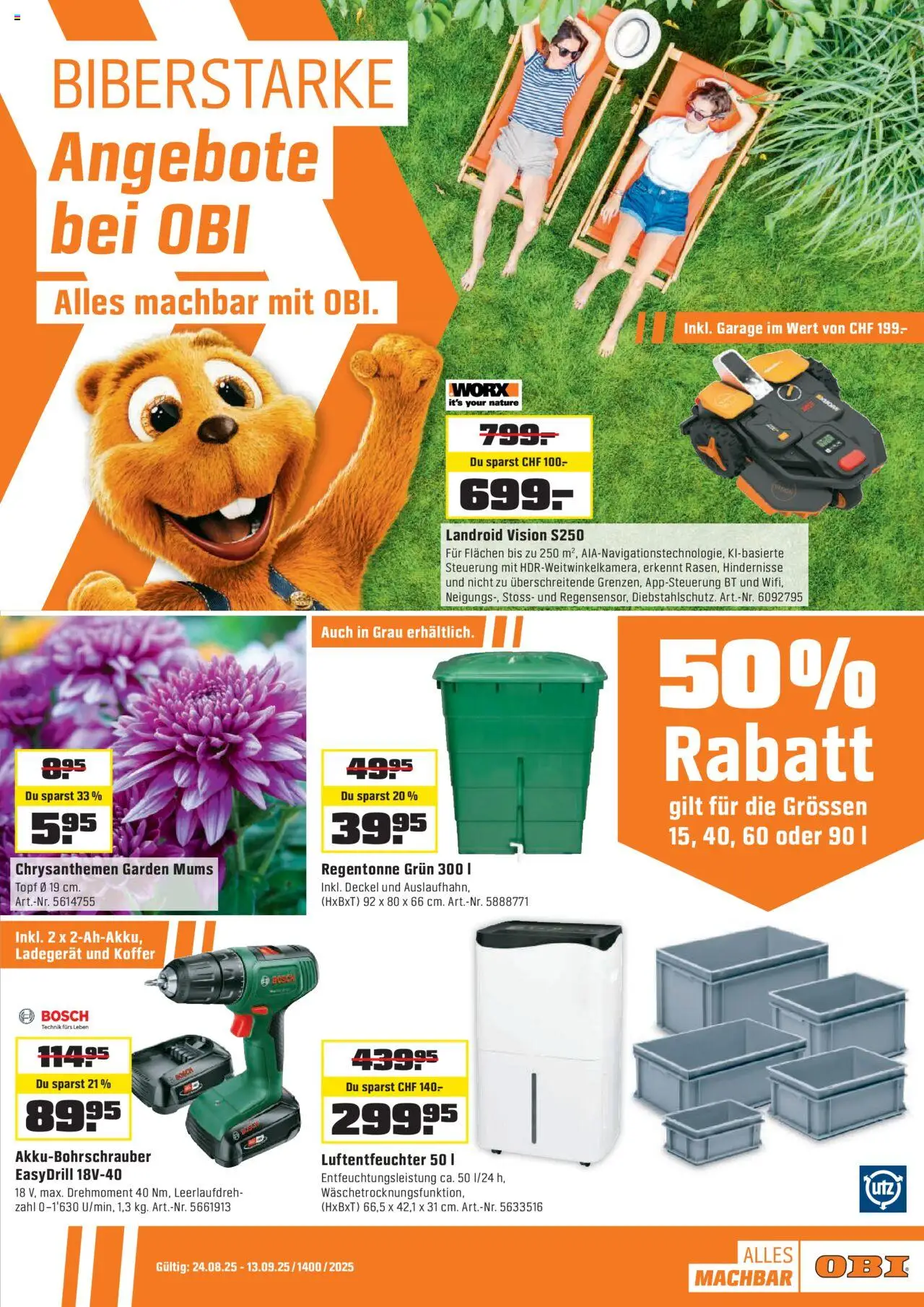 OBI Aktionen Basel ab 23.08.2025 | Seite: 1 | Produkte: Koffer, Ladegerät, Bosch