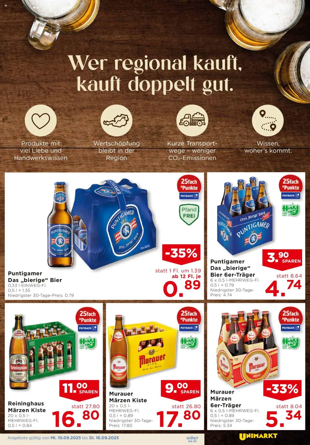 Unimarkt Steiermark gültig ab 10.09.2025 | Seite: 5 | Produkte: Bier