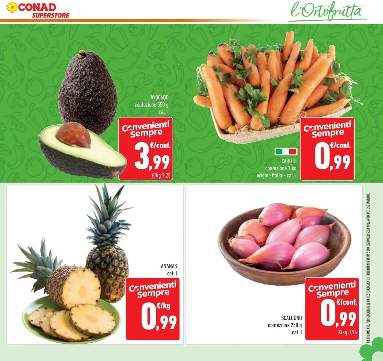 Volantino Conad del 04.06.2025 | Pagina: 11 | Prodotti: Avocado, Carote, Ananas