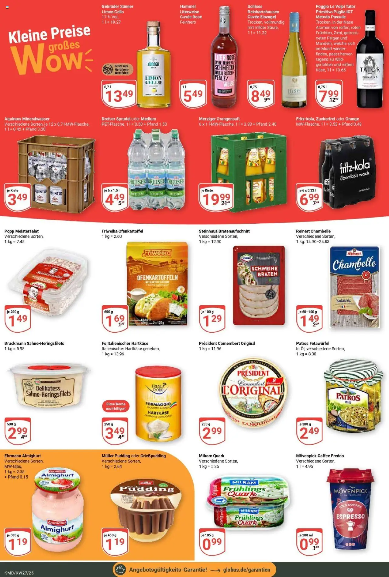 Globus prospekt Köln	 - gültig ab dem 29.06.2025 | Seite: 11 | Produkte: Feta, Käse, Orangensaft, Mineralwasser