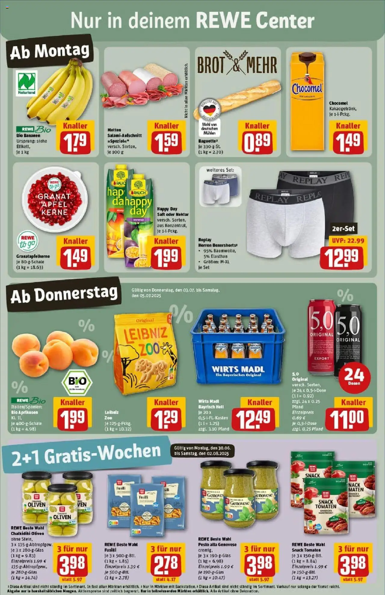 Rewe prospekt Dachau	 - gültig ab dem 29.06.2025 | Seite: 3 | Produkte: Mehl, Baguette, Chocomel, Salami