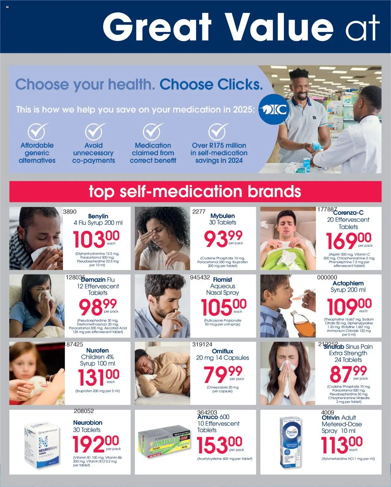 Clicks Specials │ valid from 07.08.2025 | Page: 18 | Products: Tablet, Syrup, Nasal spray
