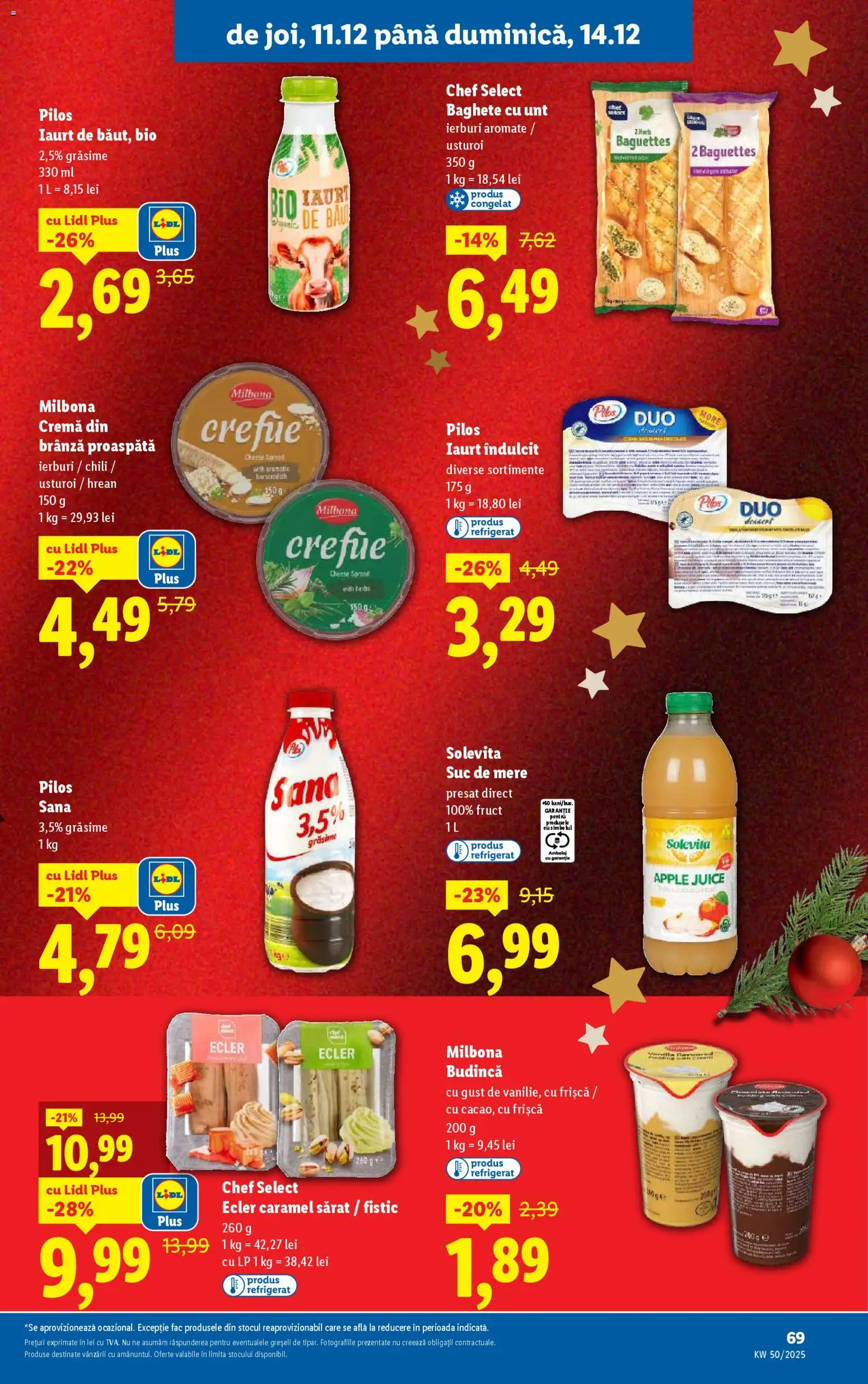 Noul catalog Lidl – valabil de la 08.12.2025 | Pagină: 69 | Produse: Brânză, Cremă, Suc, Mere