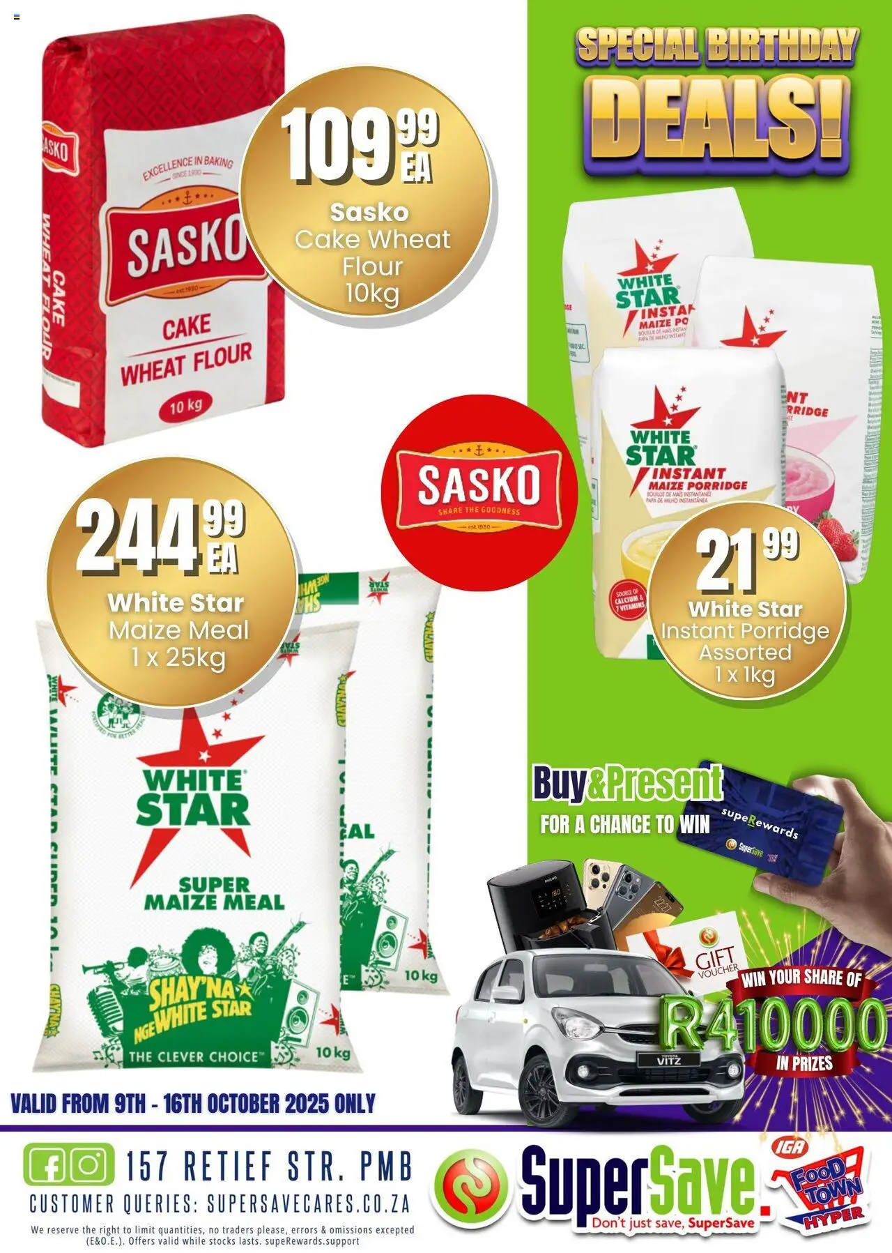 New Super Save catalogue – valid from 09.10.2025 | Page: 20 | Products: Cake, Flour, Maize meal, Vitamins
