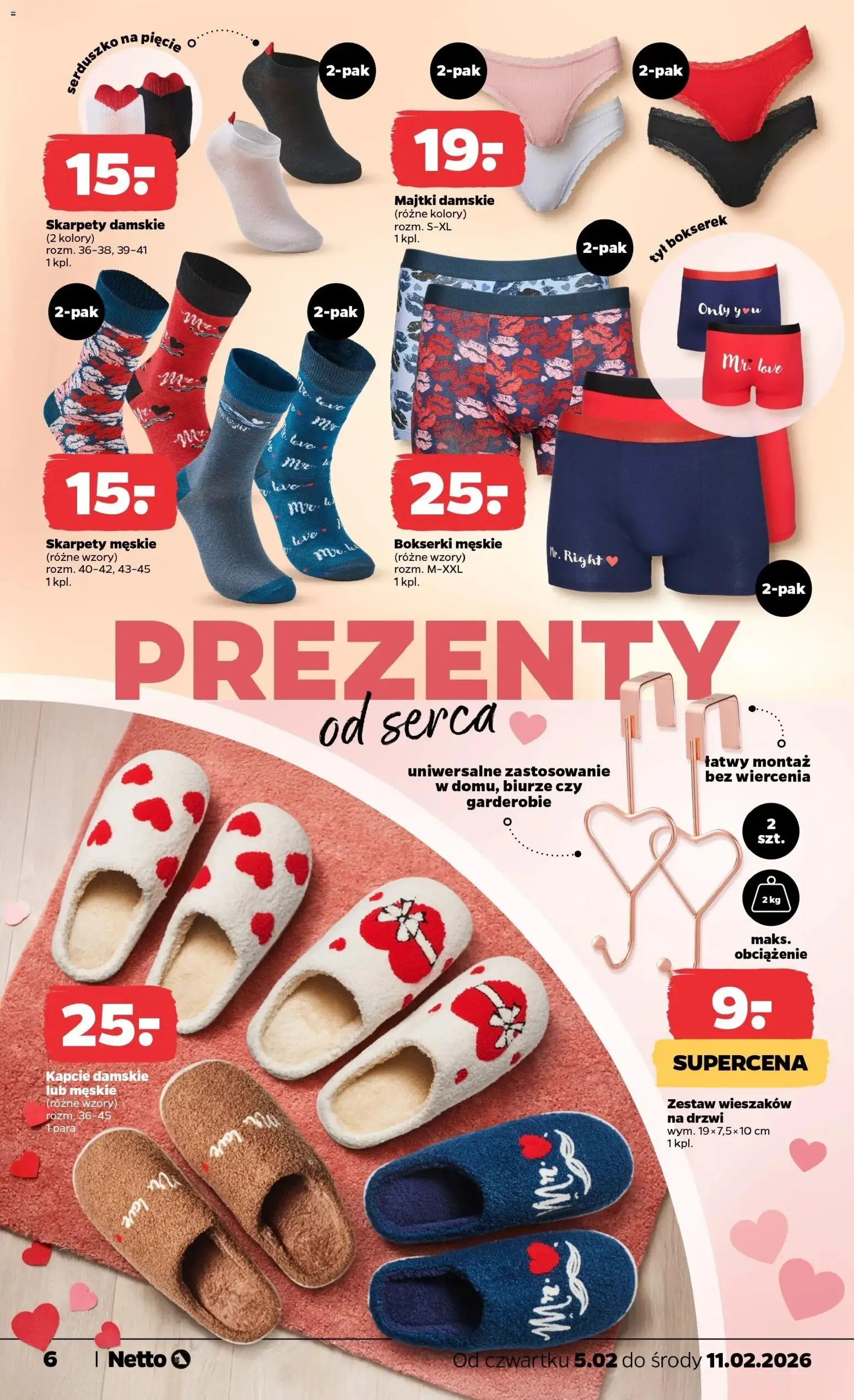 Netto gazetka - Spożywcza od 05.02.2026 | Strona: 27 | Produkty: Majtki, Skarpety, Bokserki, Kapcie