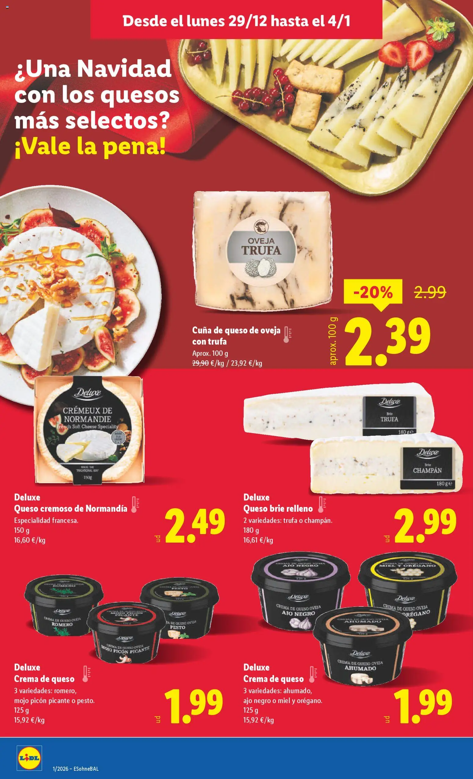 Lidl folleto │ válido desde el 29.12.2025 | Página: 8 | Productos: Queso de oveja, Queso, Crema, Cuna