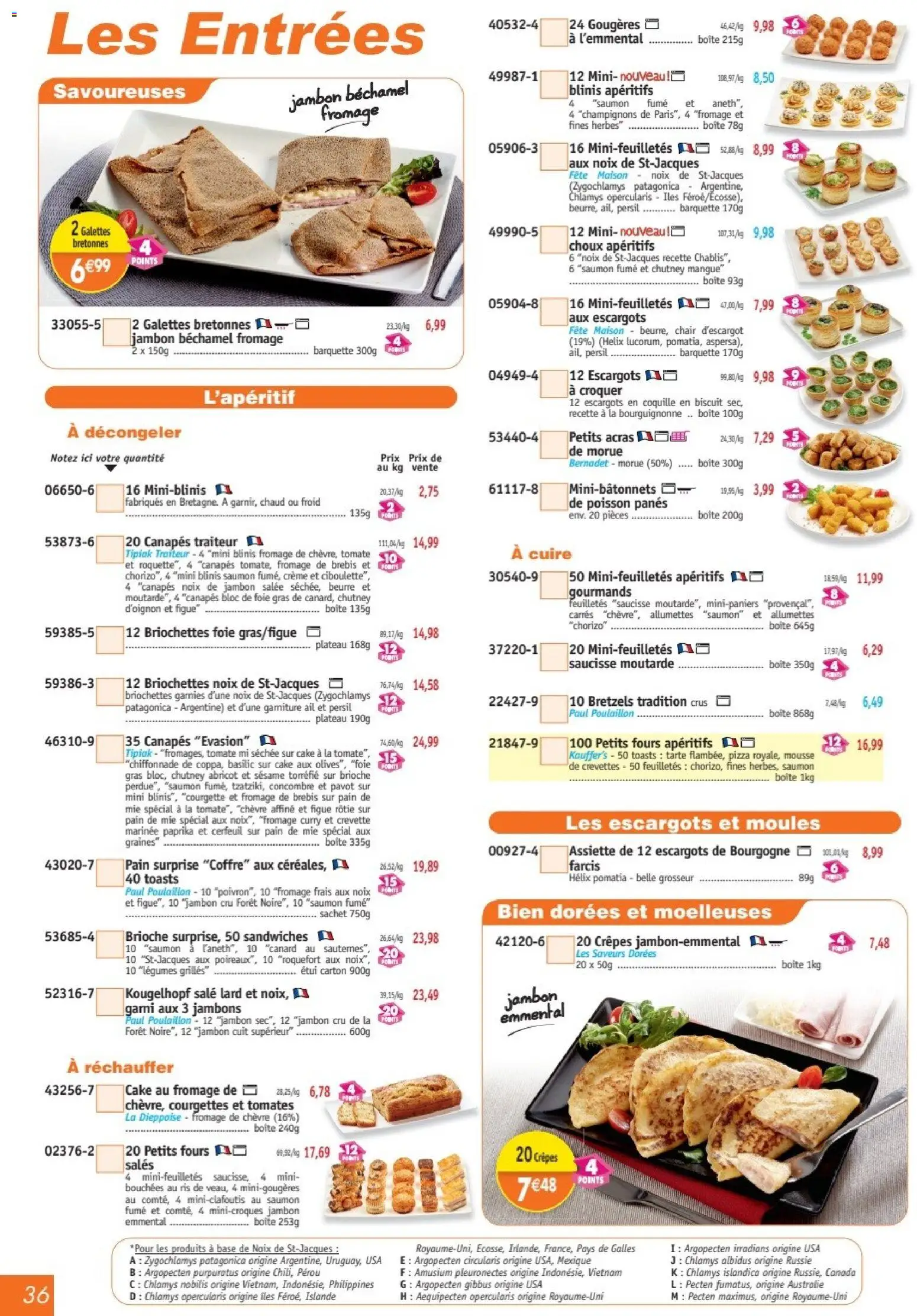 {H1} | Page: 36 | Produits: Paprika, Crevette, Blinis, Jambon