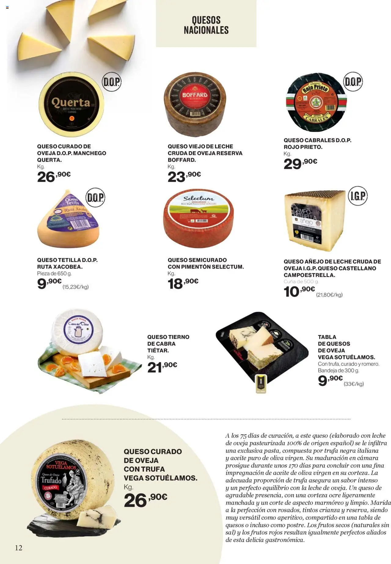 Supercor Península y Baleares │ válido desde el 11.09.2025 | Página: 12 | Productos: Queso de oveja, Leche, Queso, Bandeja