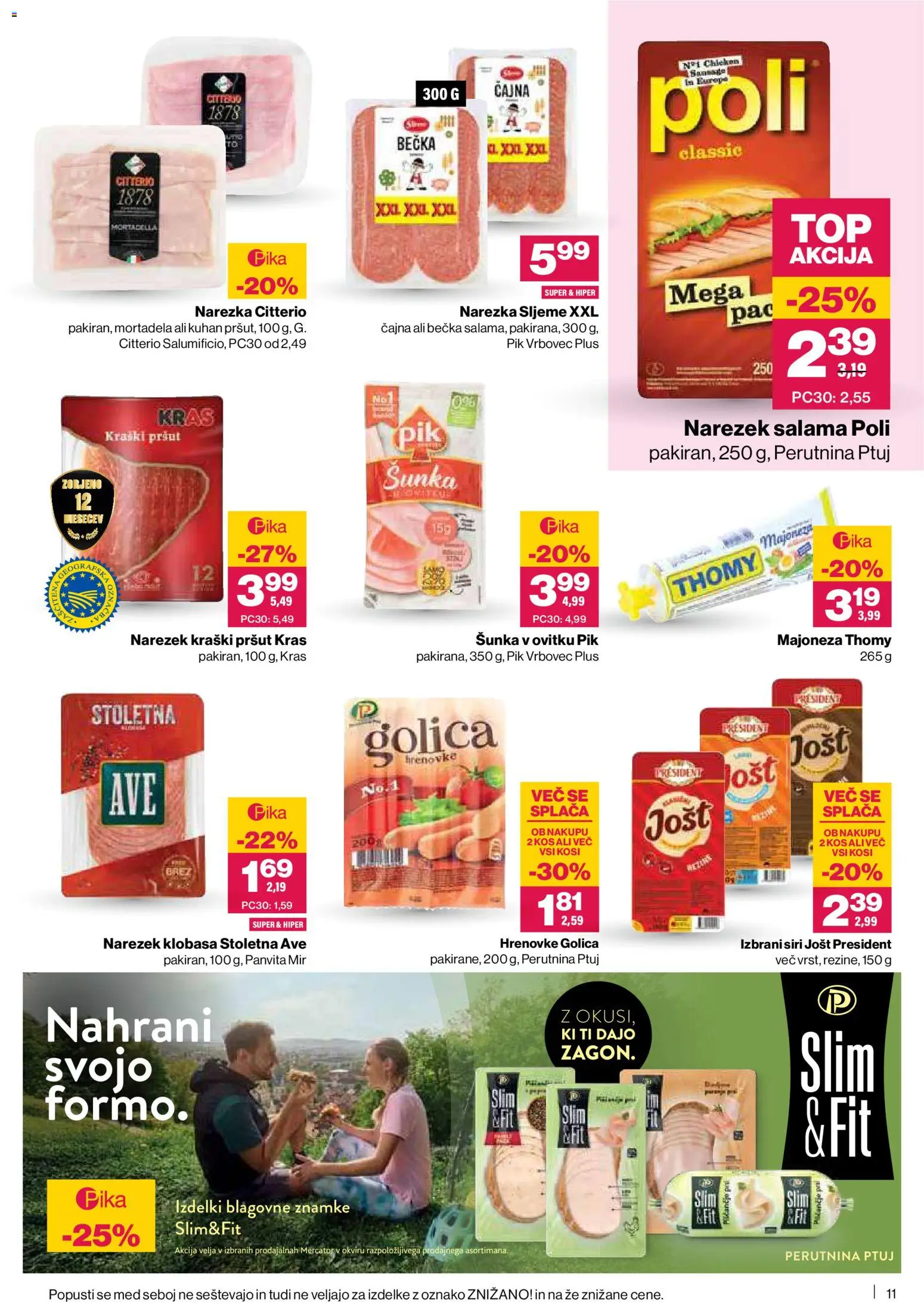 Novi Mercator katalog ponudbe – veljaven od 05.03.2026 | Stran: 11 | Izdelki: Hrenovke, Narezek, Kos, Salama