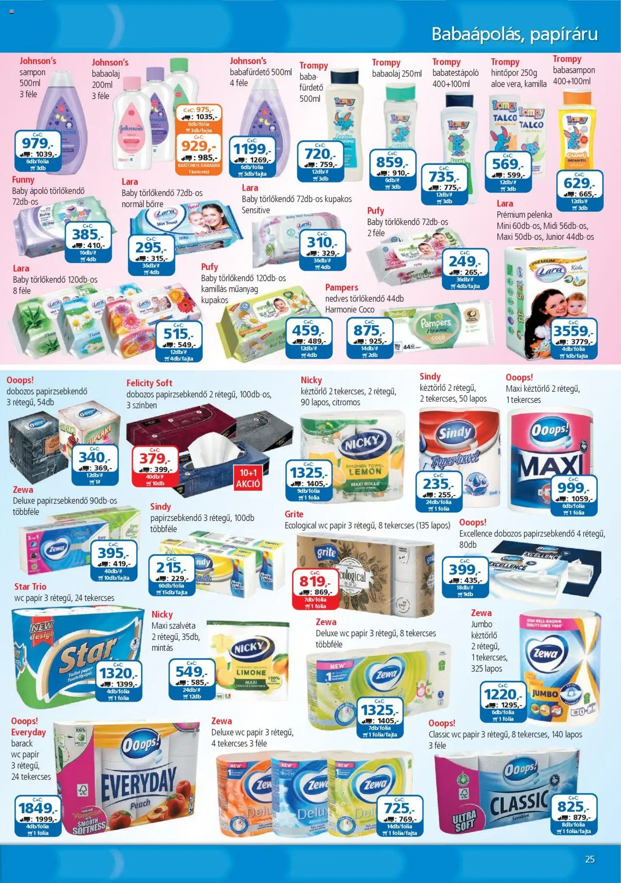 ÁRKLUB akciós ujság - amely érvényes a következő dátumtól: 01.10.2025 | Oldal: 25 | Termékek: Pampers, Papírzsebkendő, Nedves törlőkendő, Sampon