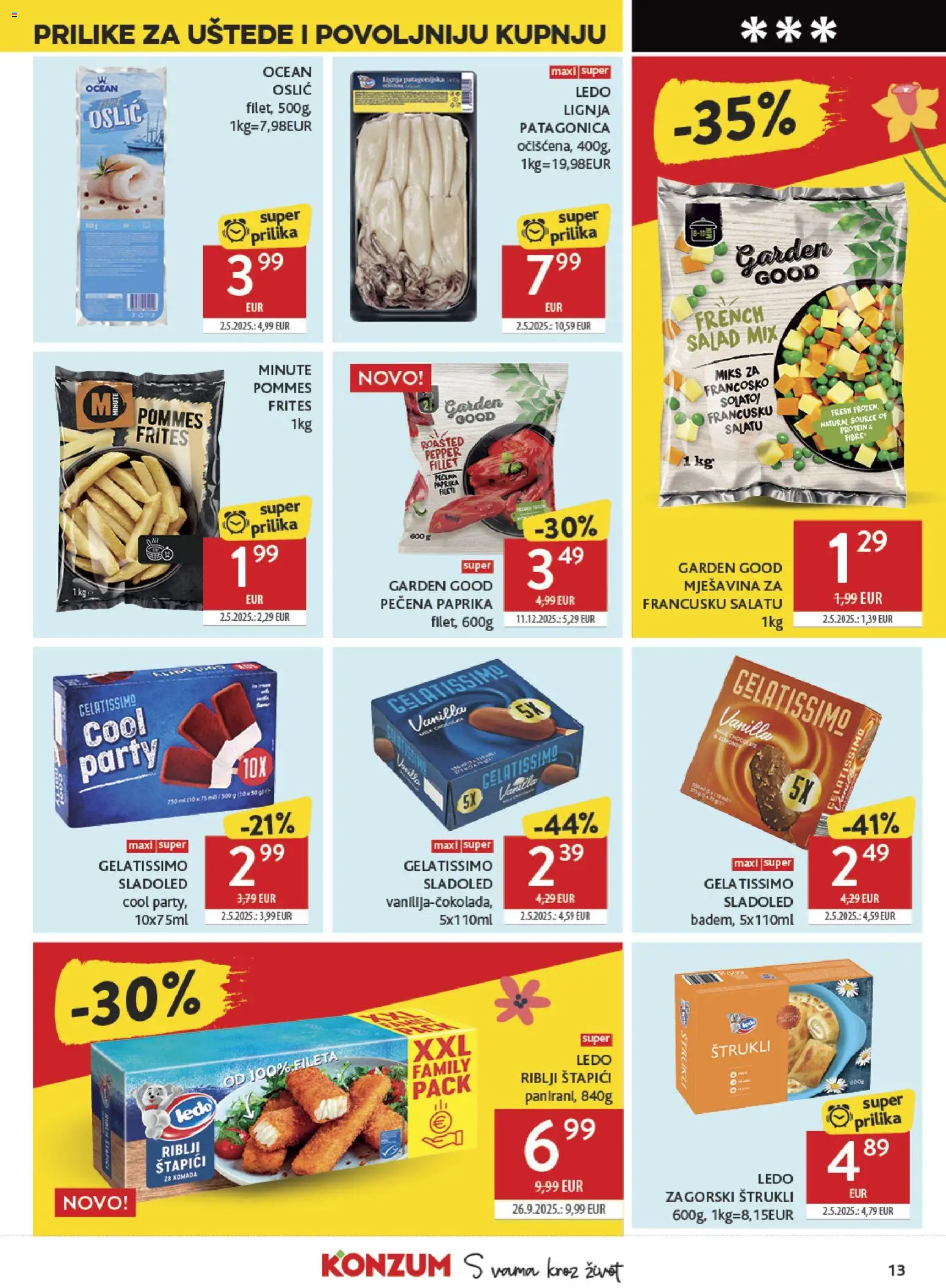 Konzum HR akciós ujság - amely érvényes a következő dátumtól: 01.04.2026 | Oldal: 13 | Termékek: Protein