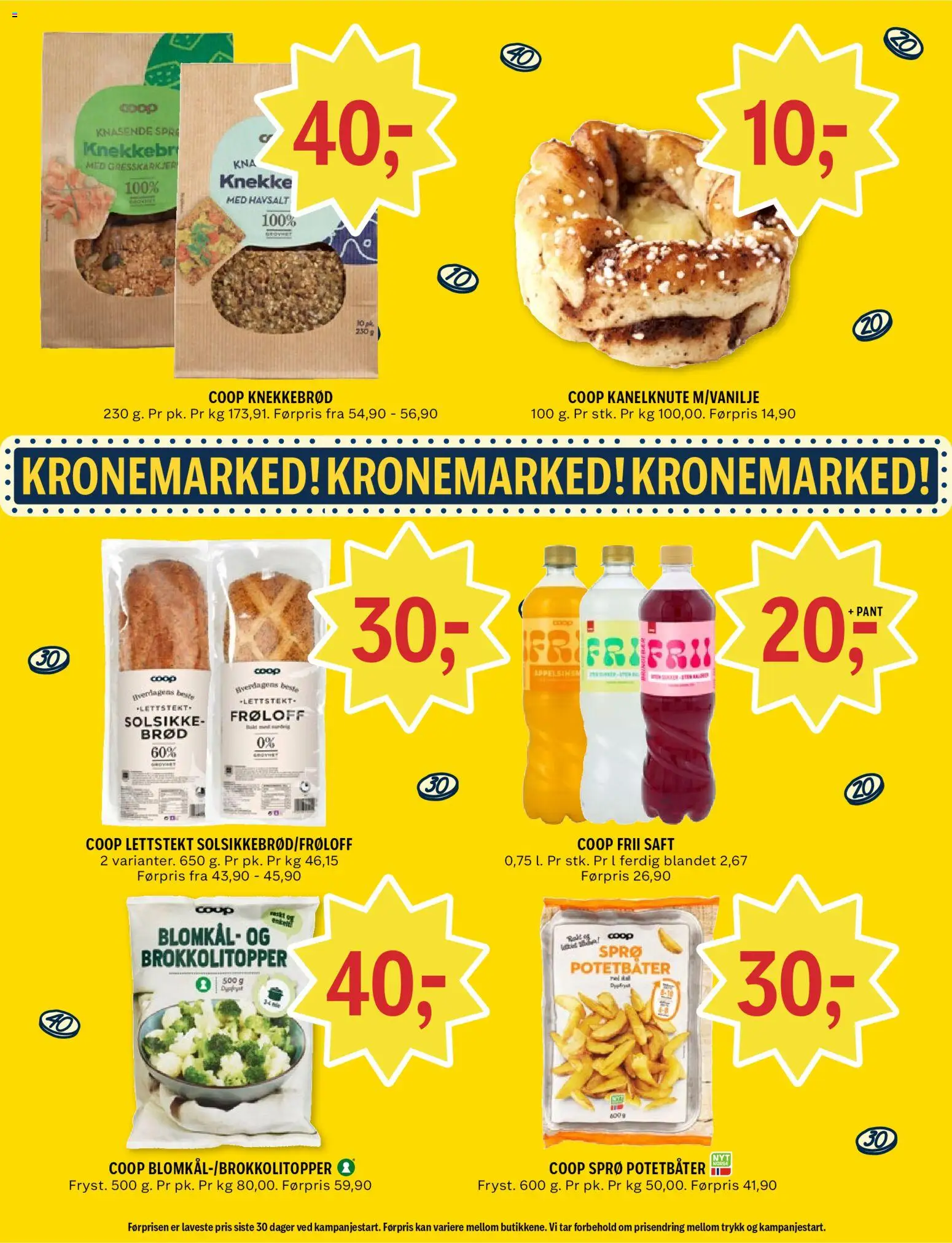 {H1} | Side: 14 | Produkter: Kit stație, Knekkebrød, Saft, Blomkål