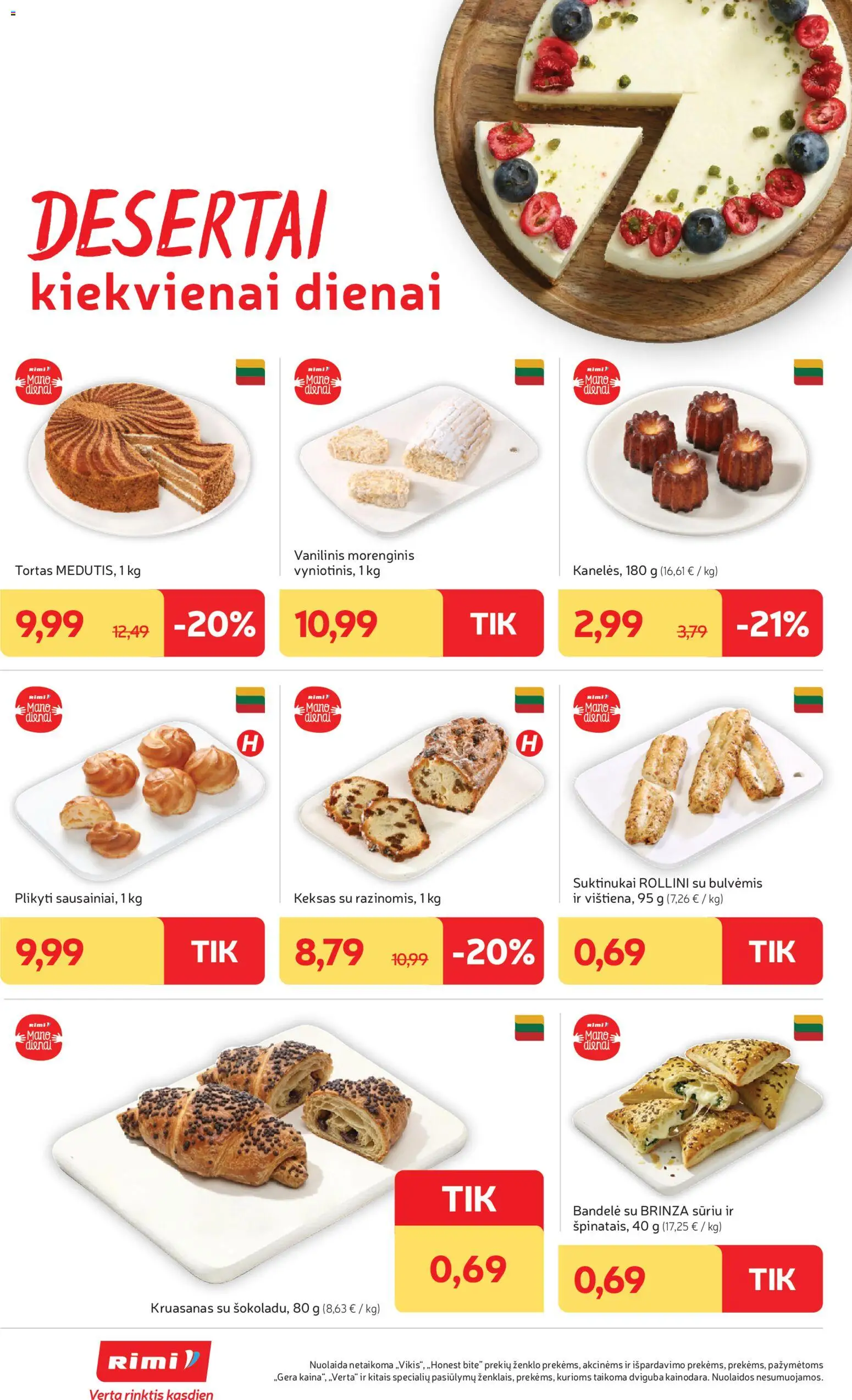Rimi akcijos nuo 24.02.2026 | Puslapis: 12 | Prekių: Bandelė, Tortas