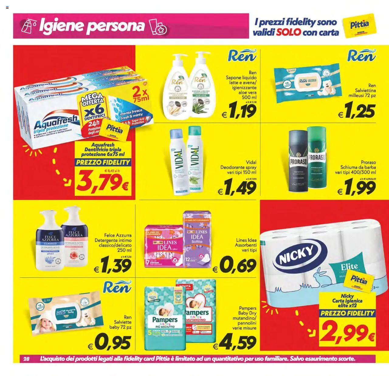 Volantino SuperConveniente del 13.10.2025 | Pagina: 28 | Prodotti: Latte, Pampers, Menta, Aloe vera