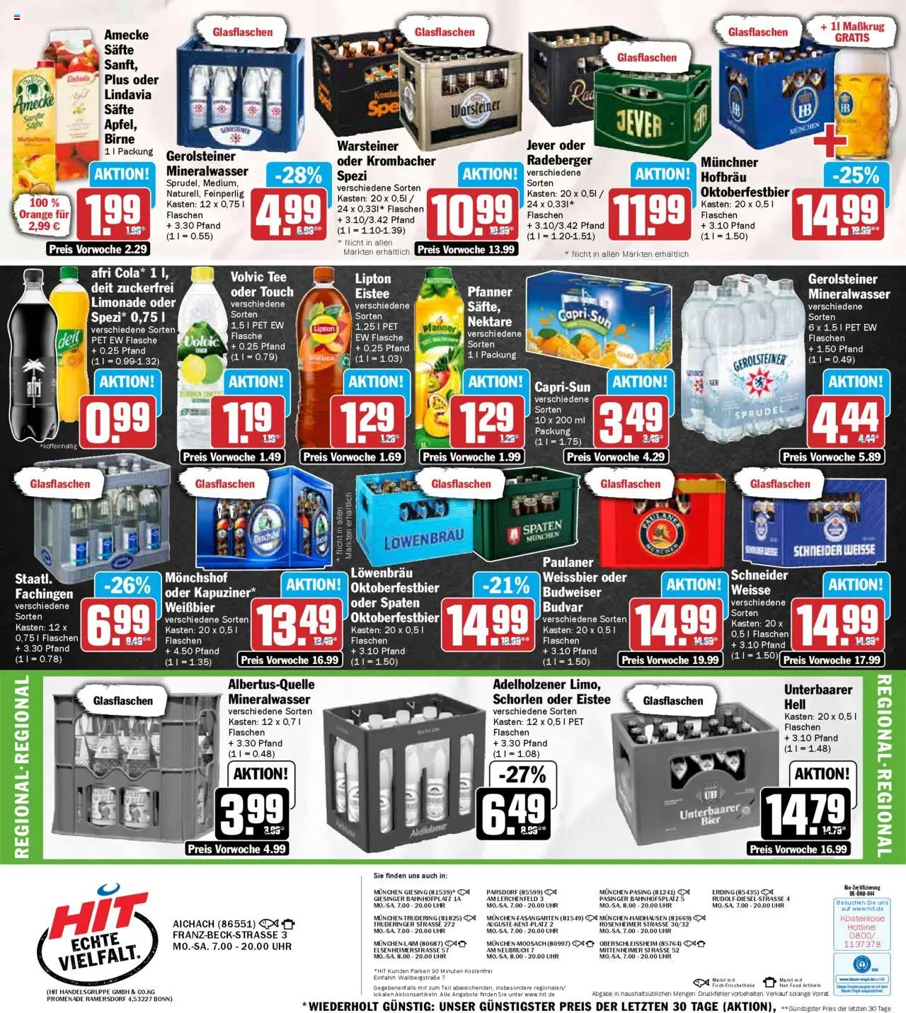 HIT - Wochenprospekt – gültig ab 08.09.2025 | Seite: 18 | Produkte: Adelholzener, Volvic, Uhr, Gerolsteiner