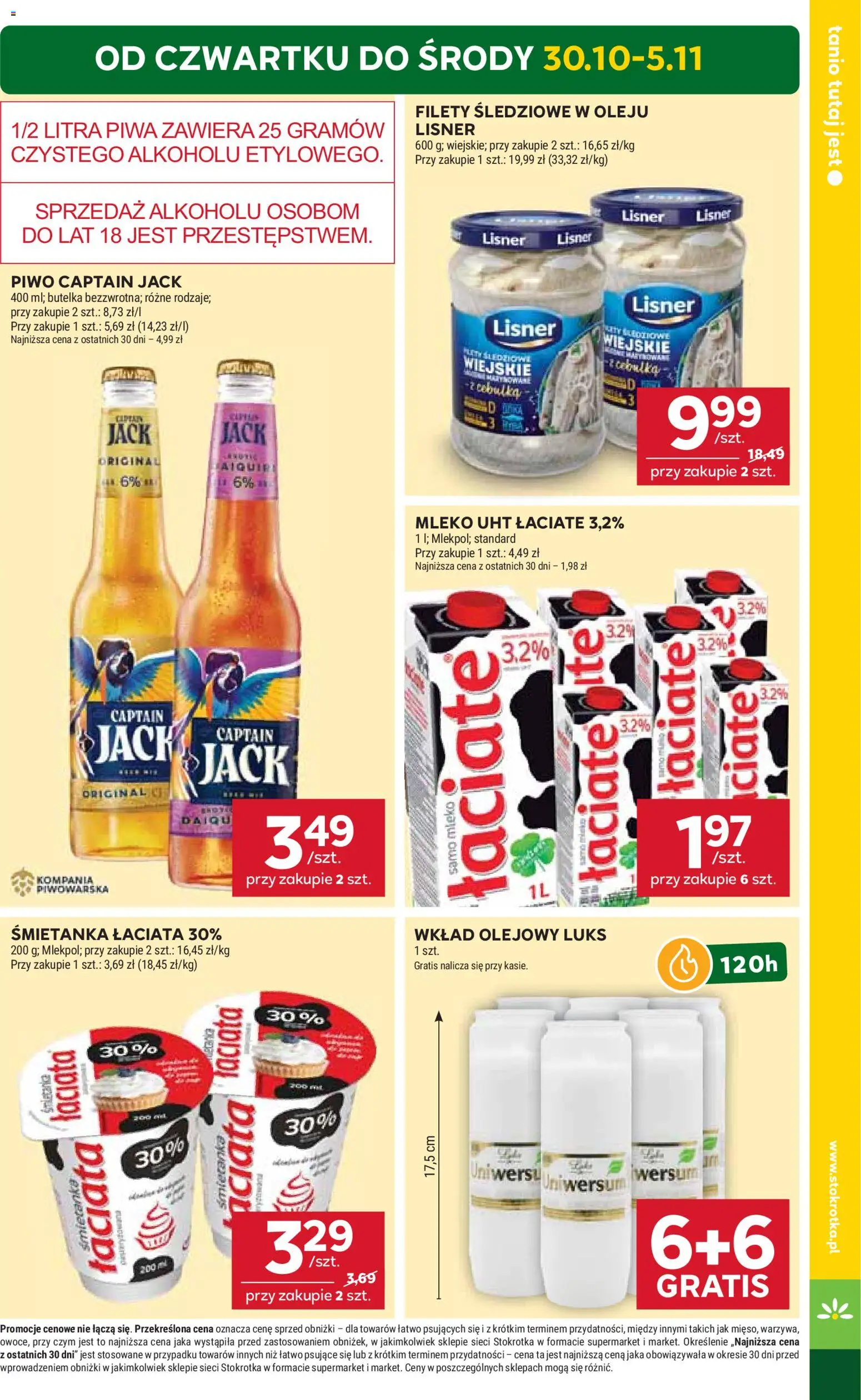 Stokrotka Gazetka od 30.10.2025 | Strona: 3 | Produkty: Stokrotka, Mleko, Piwo